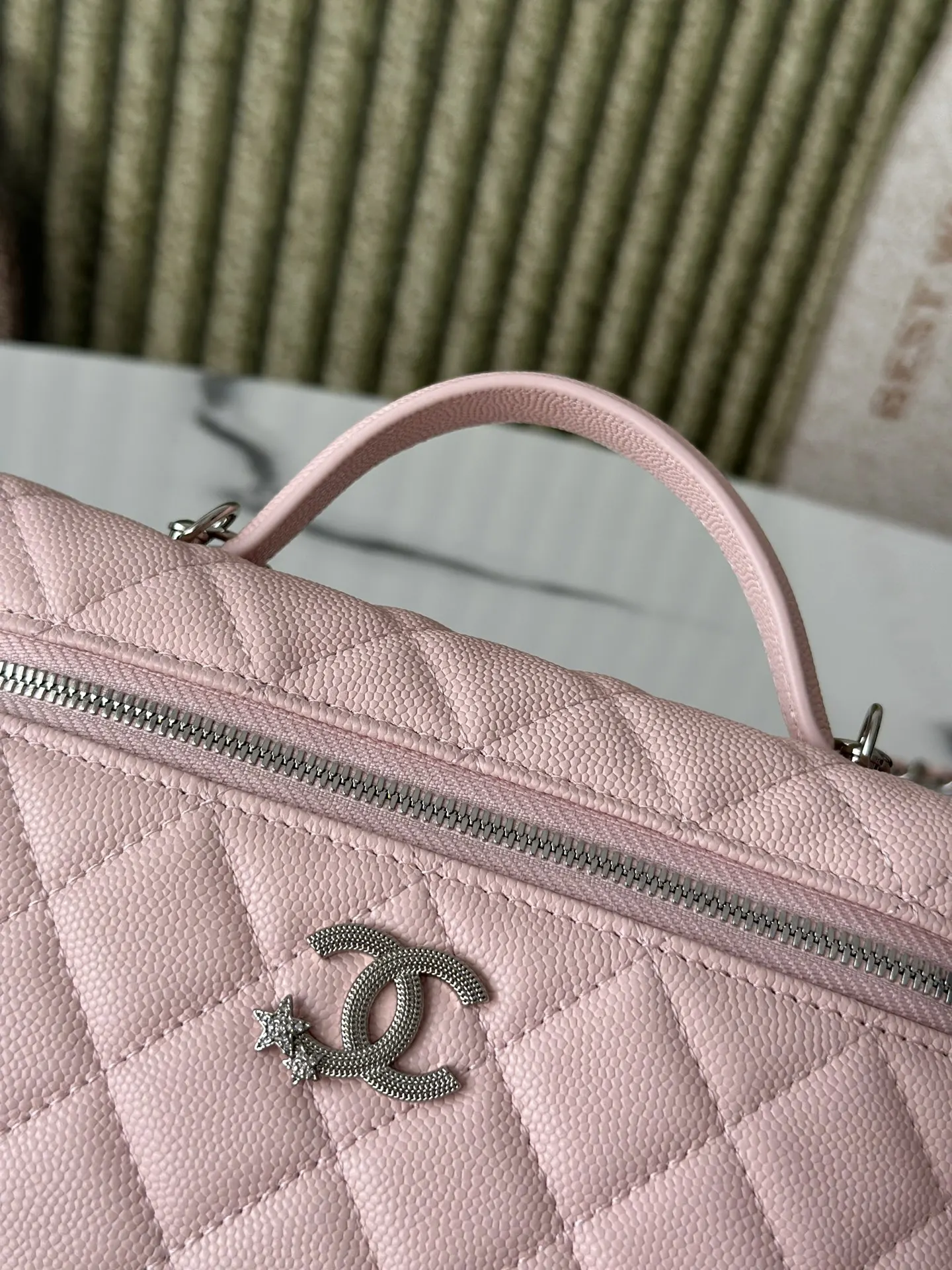 Pink Cosmetic Pouch Leather