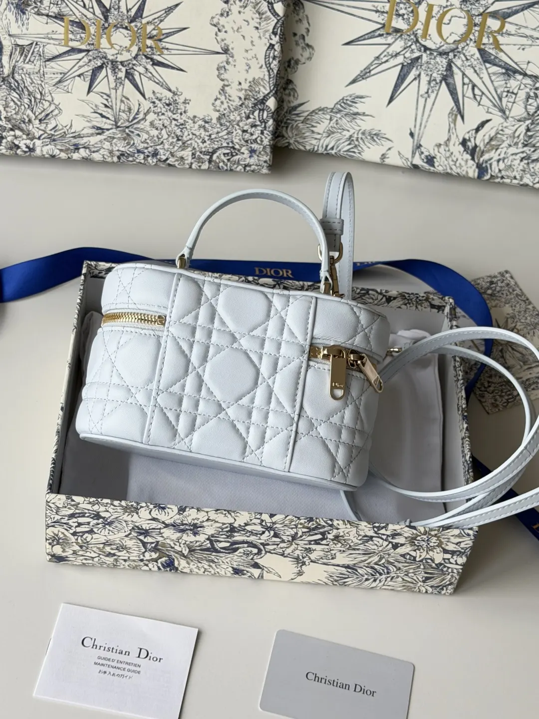 Dior 小號 藍色 皮革 手提包