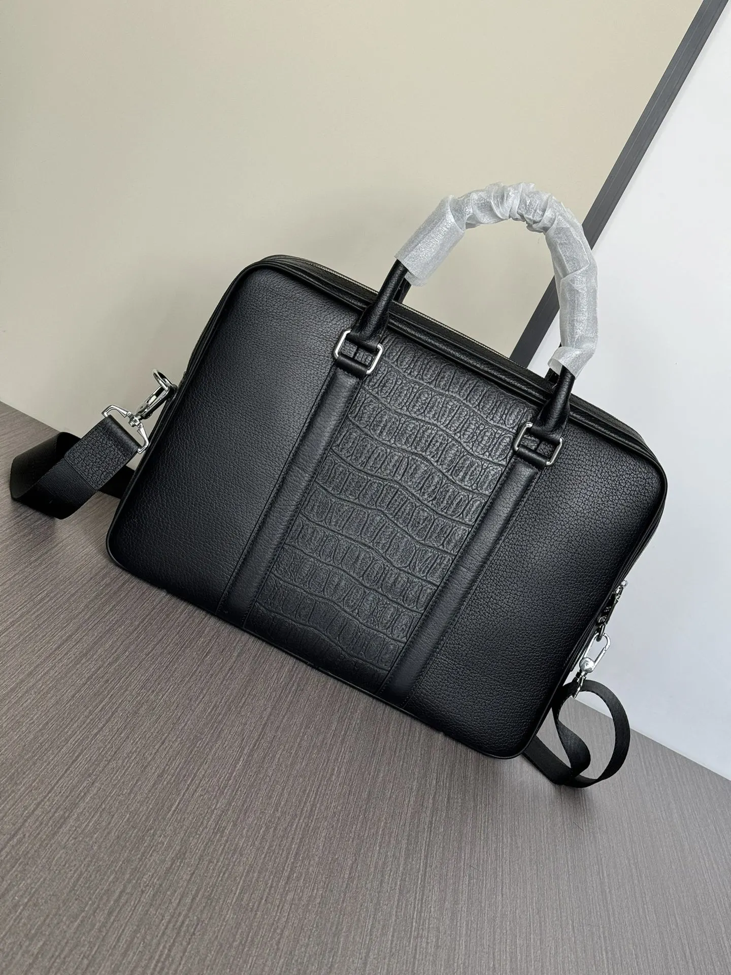 Prada Black Briefcase Business Commuter Leather