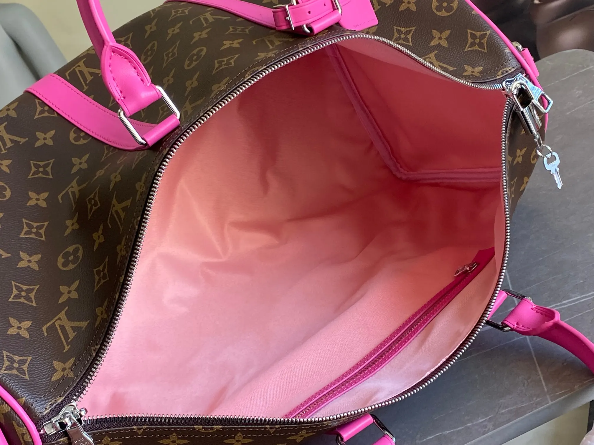 Keepall 金色 牛皮 旅行袋 大容量旅行款