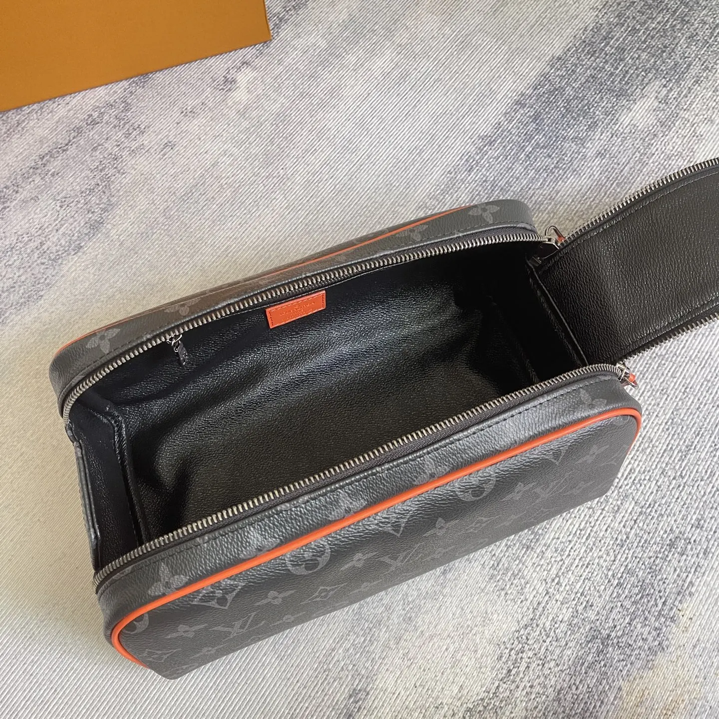 Black Monogram Organizer Pouch Travel Canvas