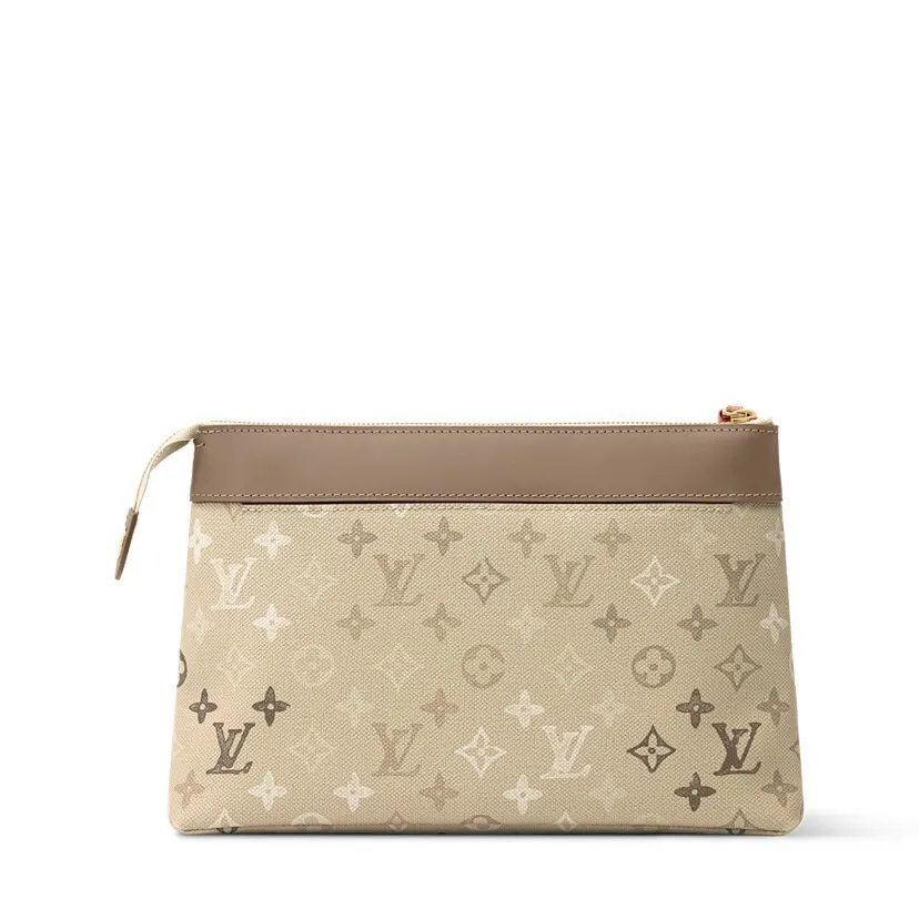 Beige Clutch Bag Leather