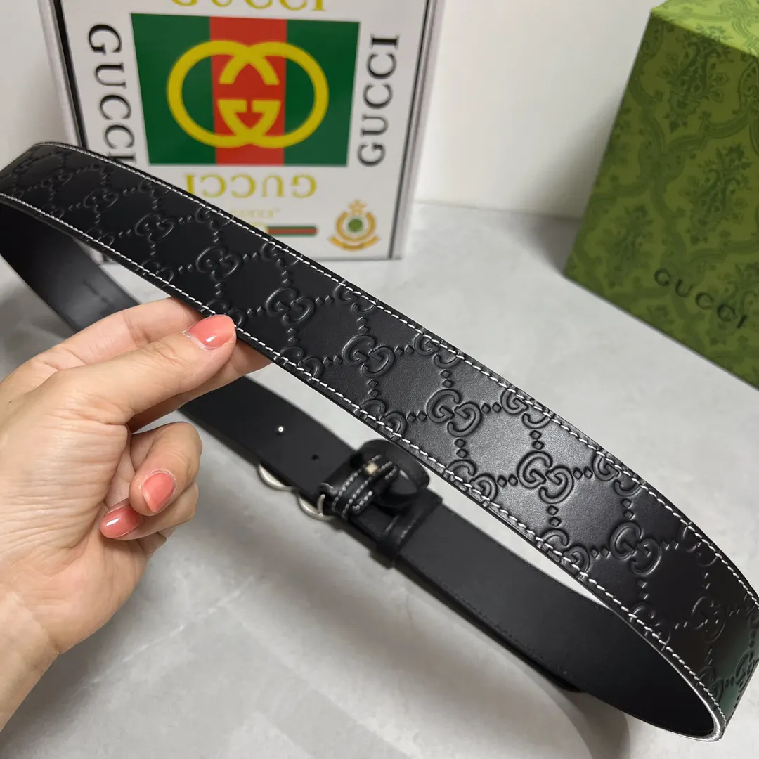 Gucci Double G 双G扣牛皮腰带