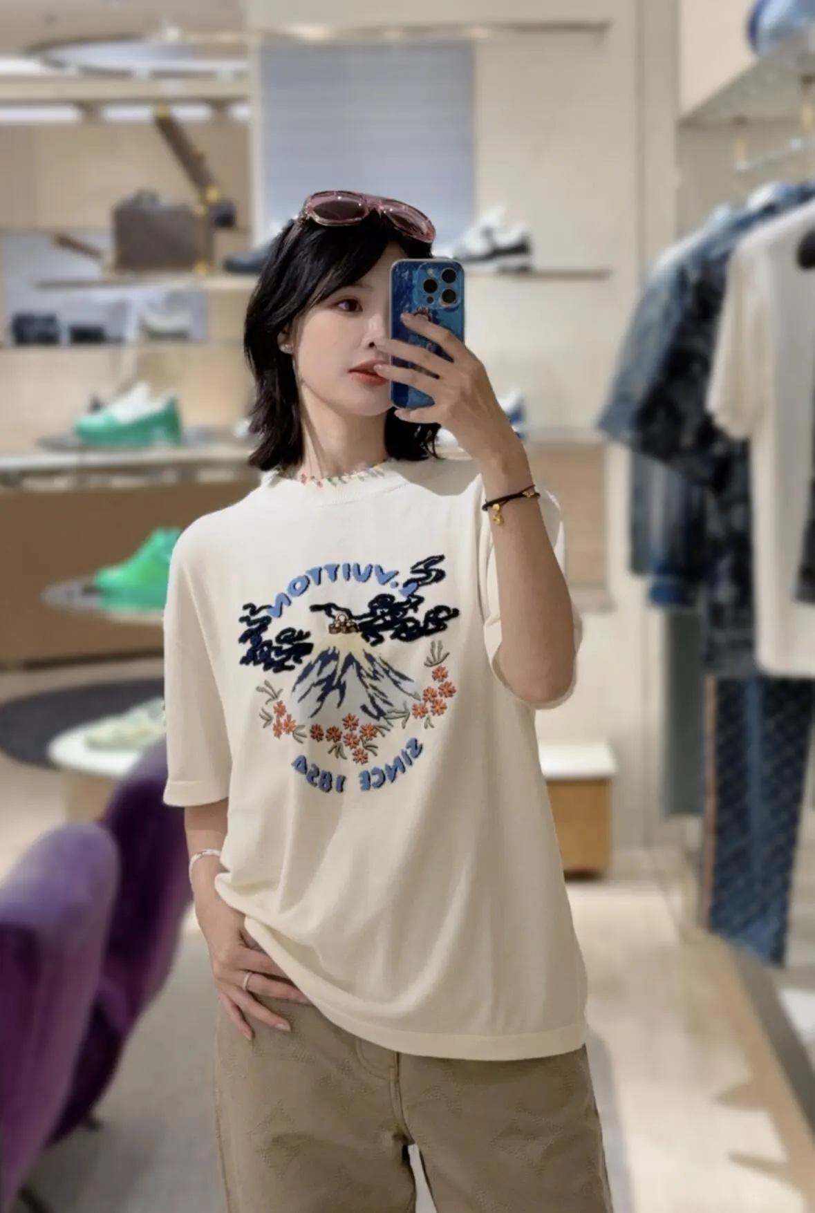 Louis Vuitton 刺绣 T恤 白色