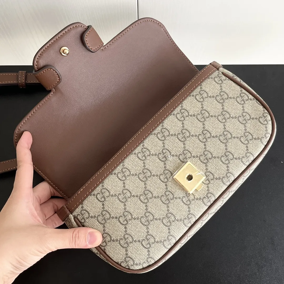 Gucci Horsebit 1955 老花马衔扣肩背包 单肩斜挎款