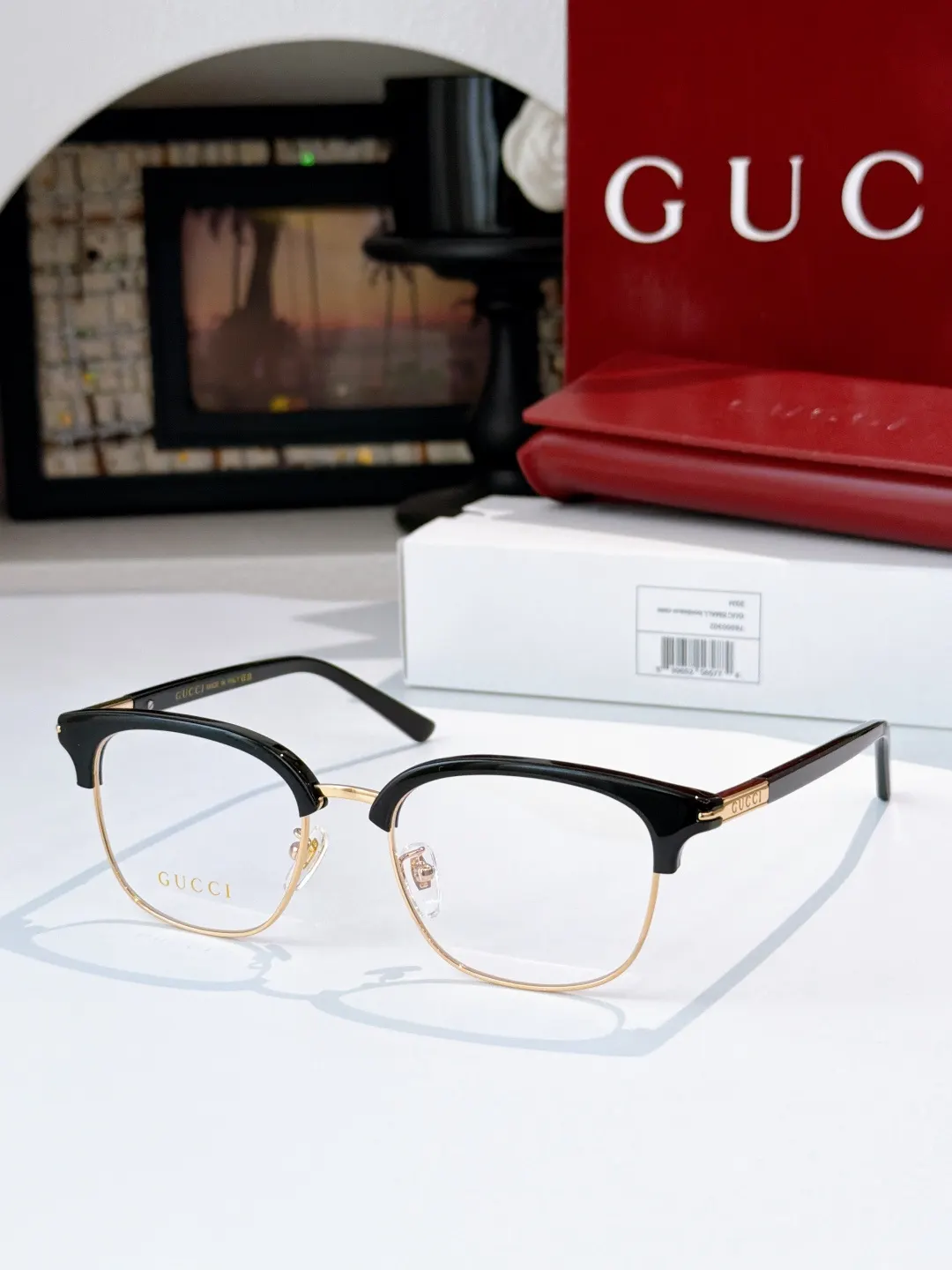 Gucci 方框太陽眼鏡 黑色 太陽鏡