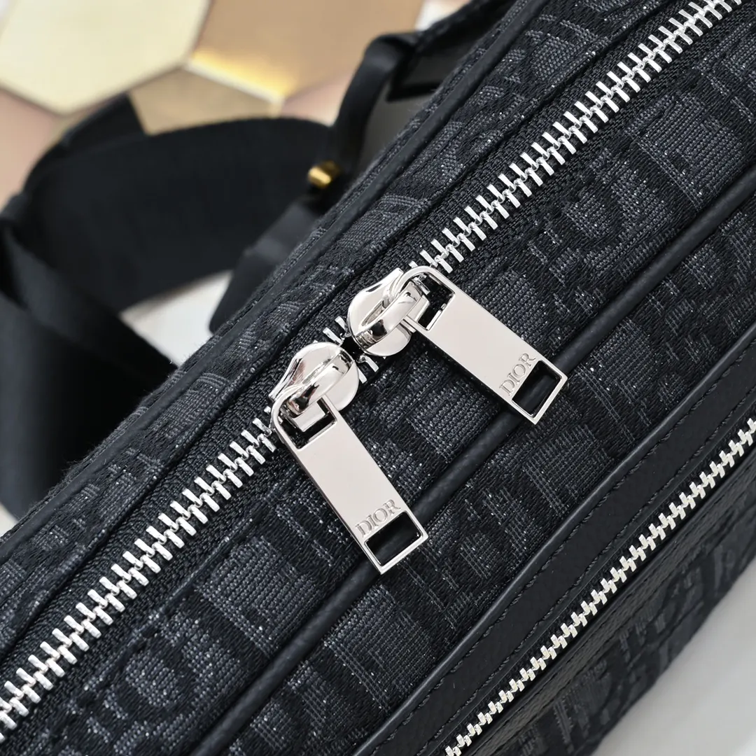 Black Beige Belt Bag Casual Leather