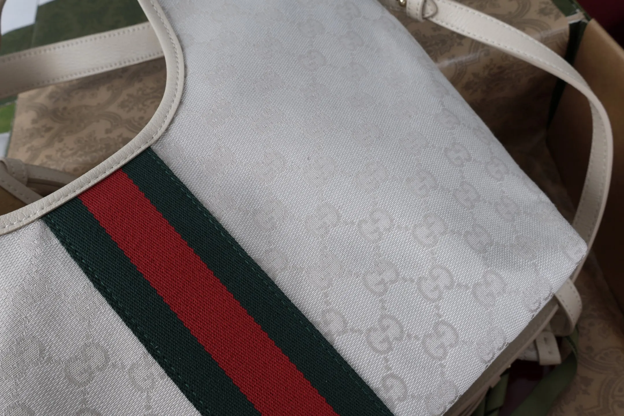 Green Brown Tote Bag Canvas