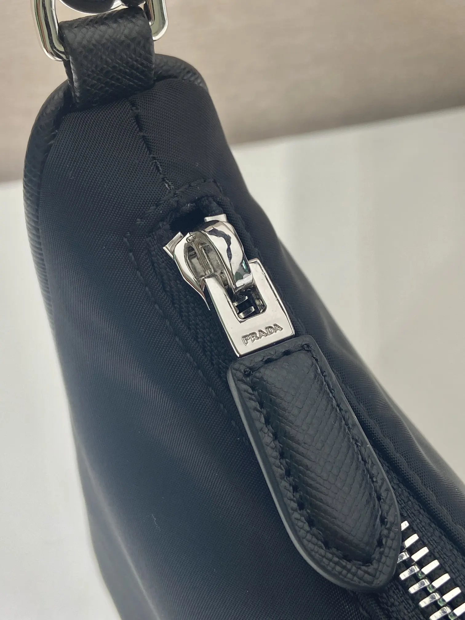 Prada Re-Nylon Gold Leather Hobo Bag