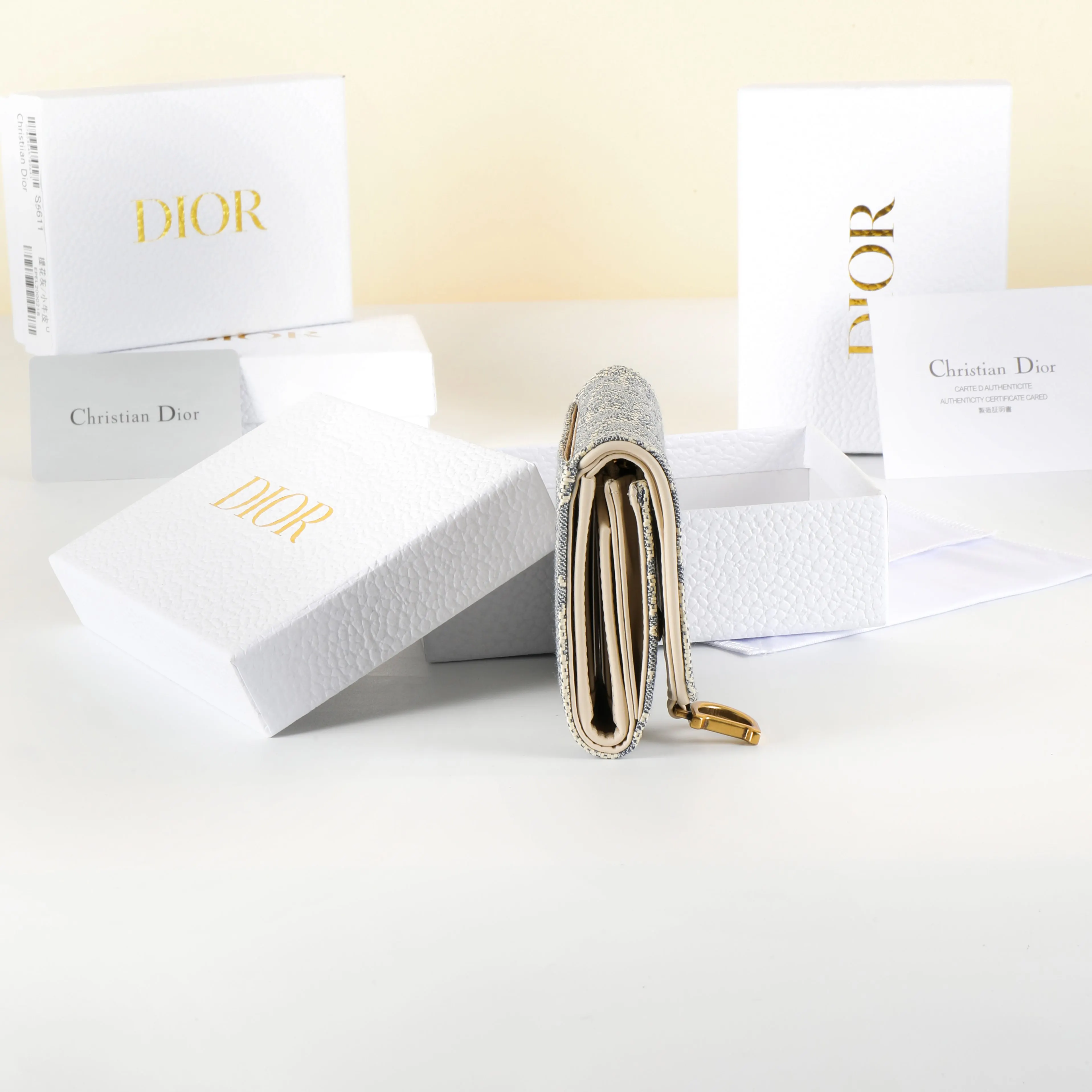 Dior Saddle 金色 钱包