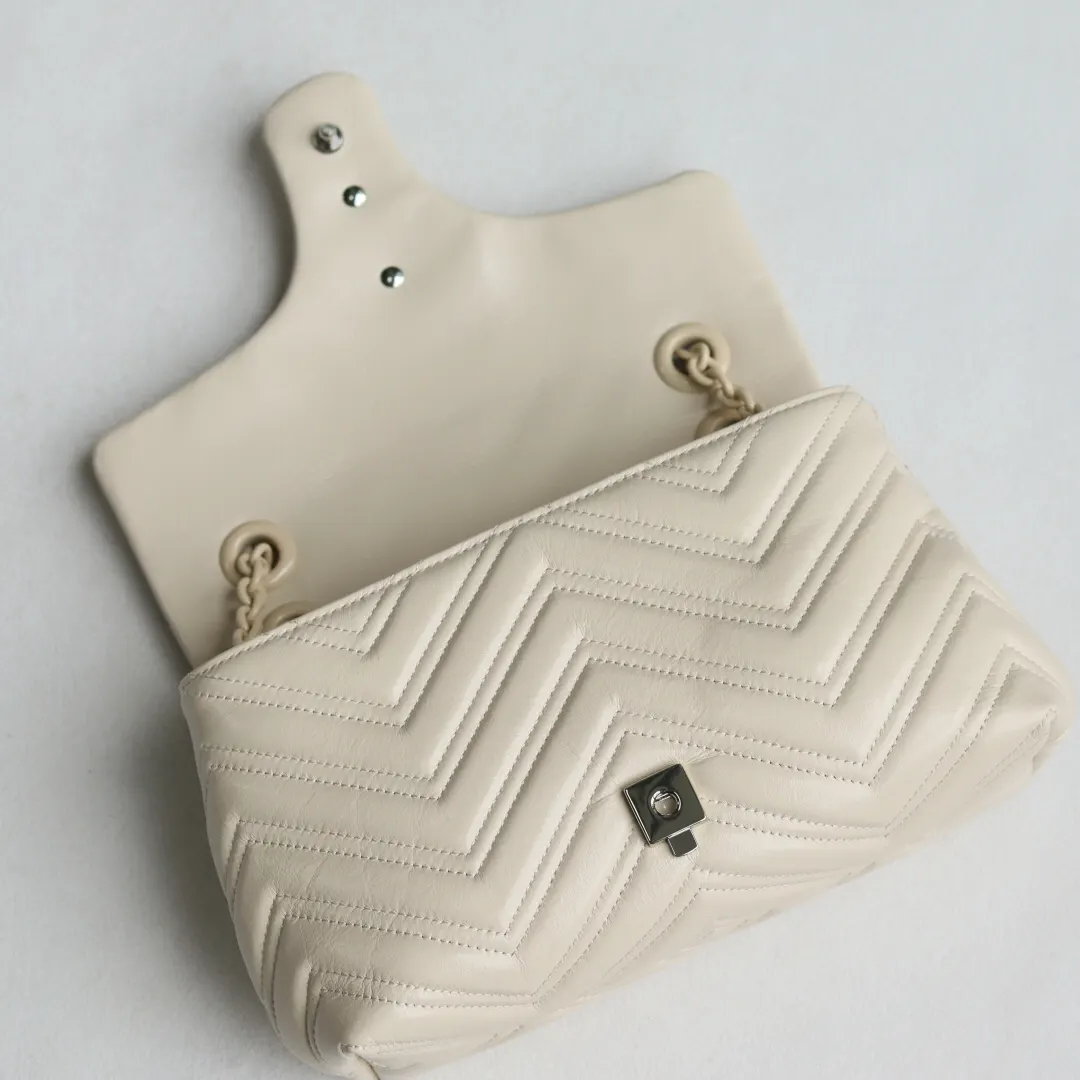 Black White Chain Bag Leather