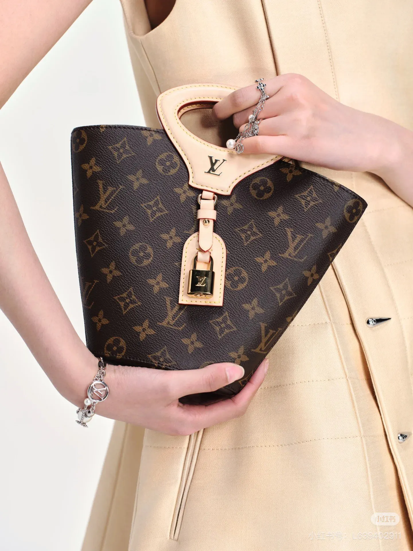 LV 老花 帆布 RIVAGE BB 手袋 水桶包 休闲水桶款