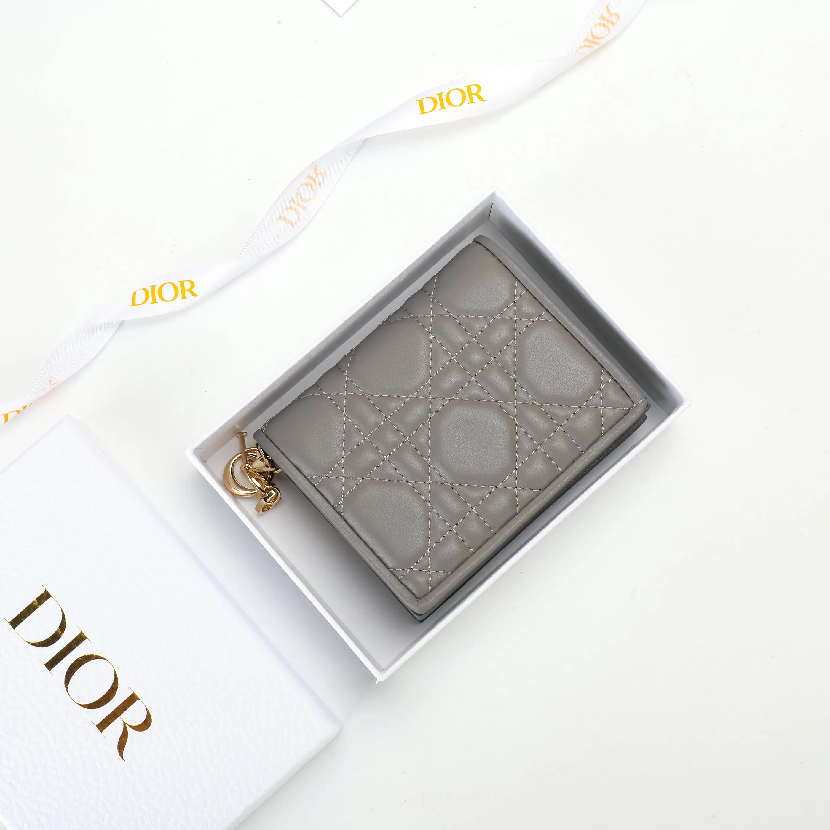 Dior Gray Leather Wallet