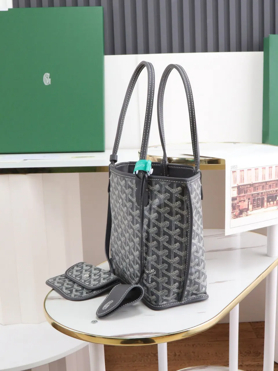 Goyard 灰色 小牛皮 手提包 通勤手提款