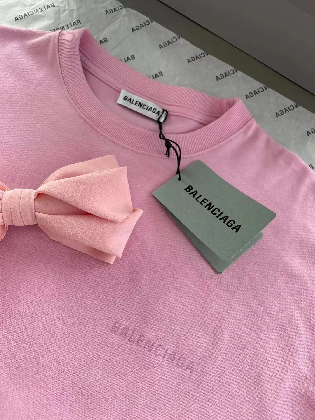 Balenciaga Blcg Pink Short Sleeve T-Shirt Street