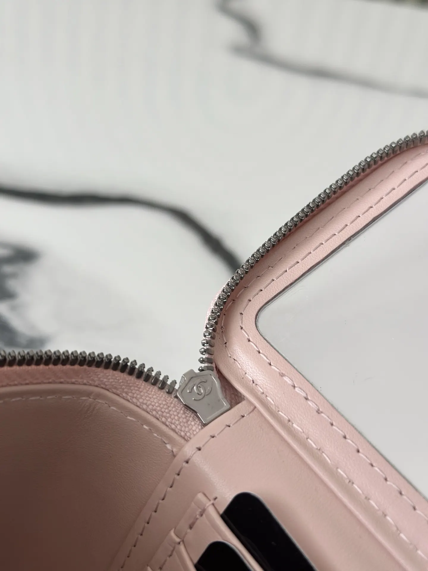 Pink Organizer Pouch Travel Leather