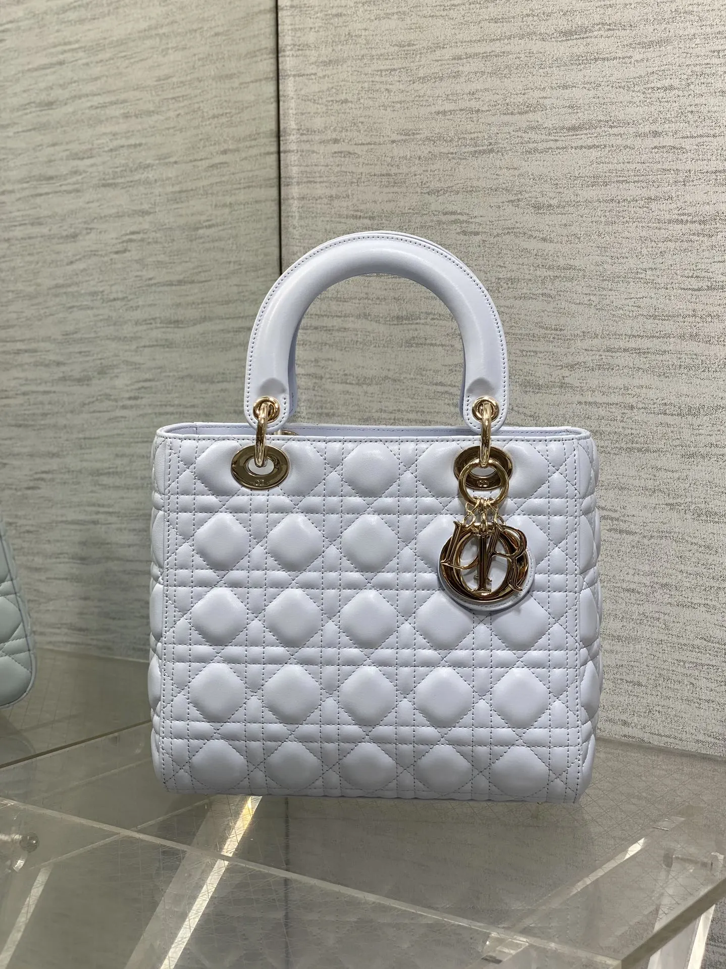 Dior Glacier Blue Sheepskin Bag Top Handle Image 3 Dior Glacier Blue Sheepskin Bag Top Handle Image 3