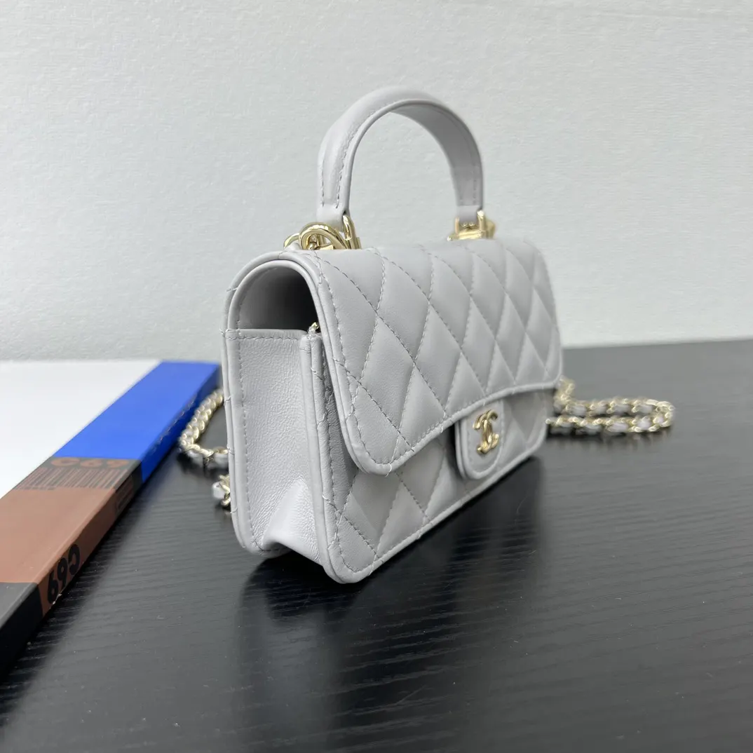 Chanel 22 灰色 皮革 單肩包