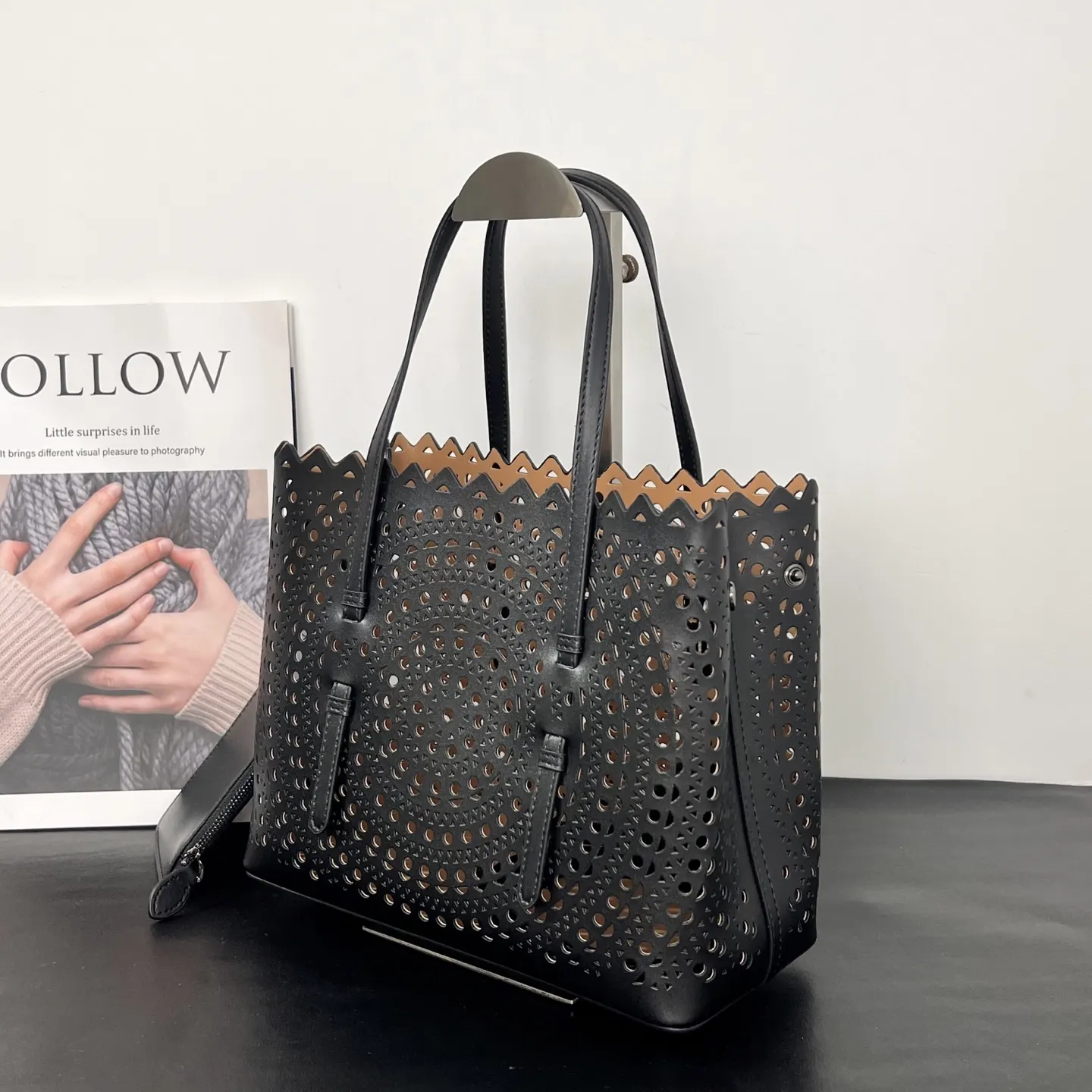 Black Tote Bag Leather
