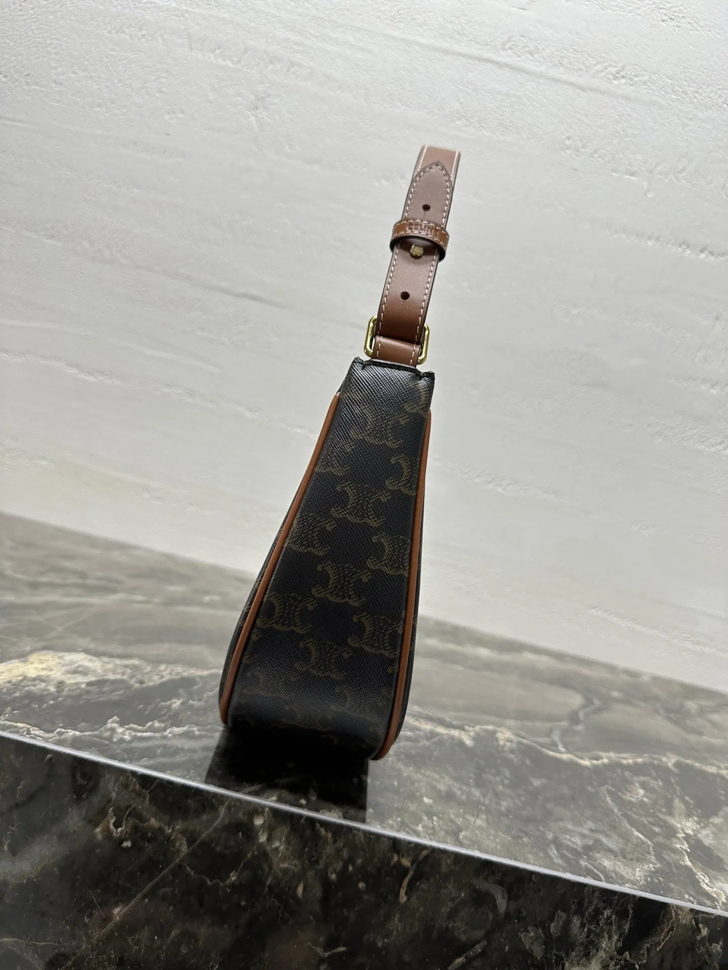 Monogram Hobo Shoulder Bag Vintage Leather