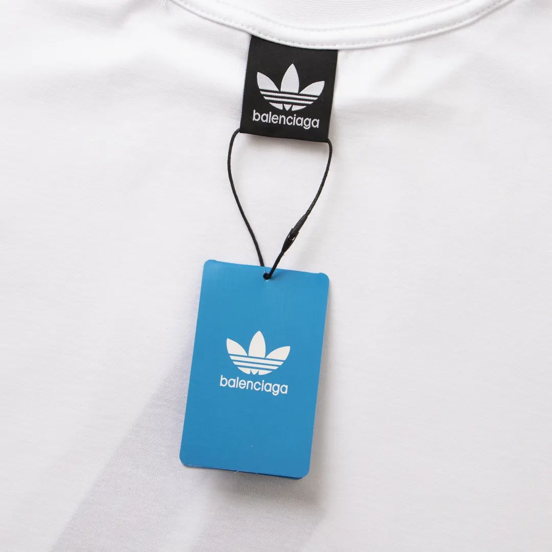 Balenciaga White Logo Short Sleeve T-Shirt Street