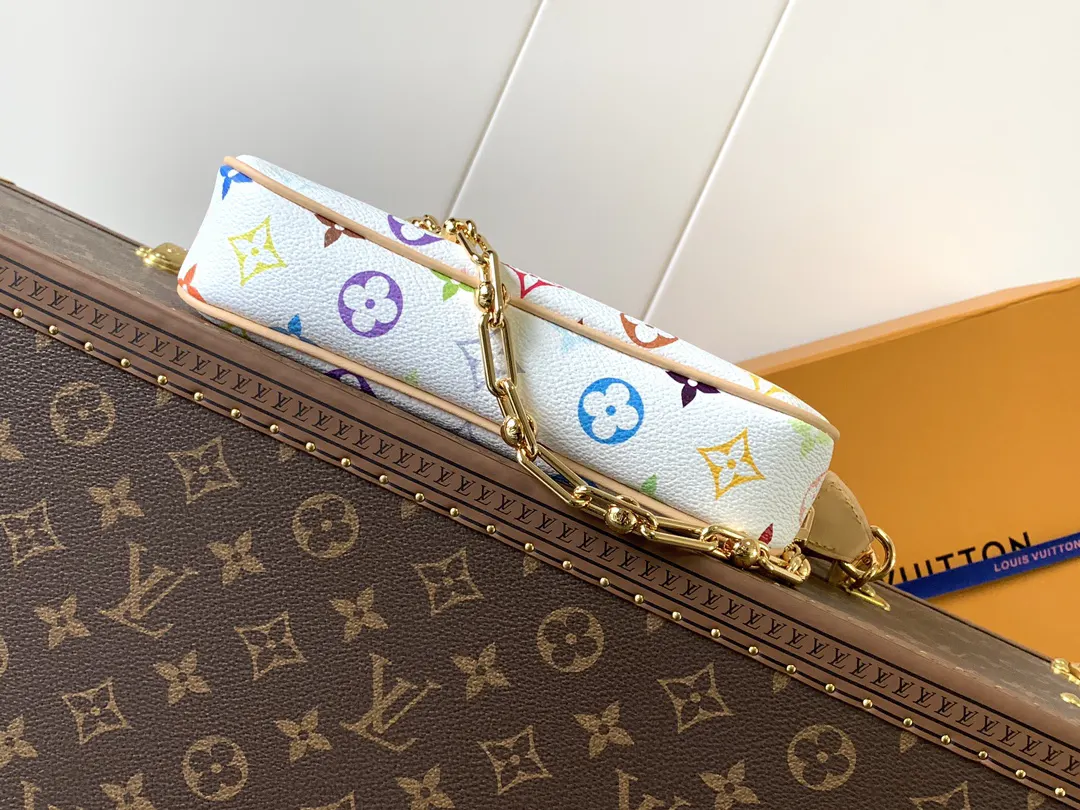 LV 牛皮 白彩 链条包 精致链条款