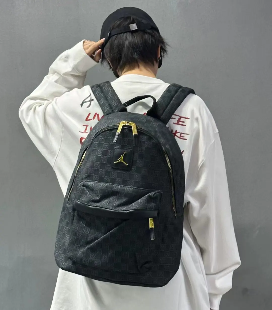 Black Monogram Shoulder Bag Canvas