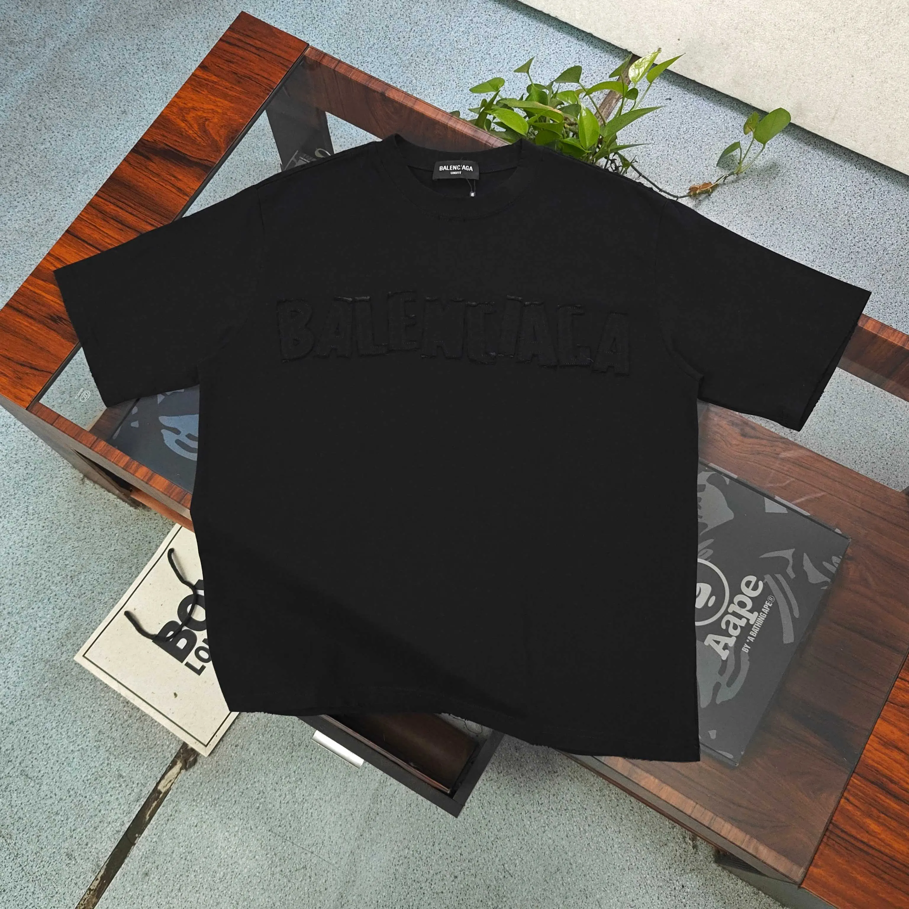 Balenciaga Black Logo Short Sleeve T-Shirt Loose