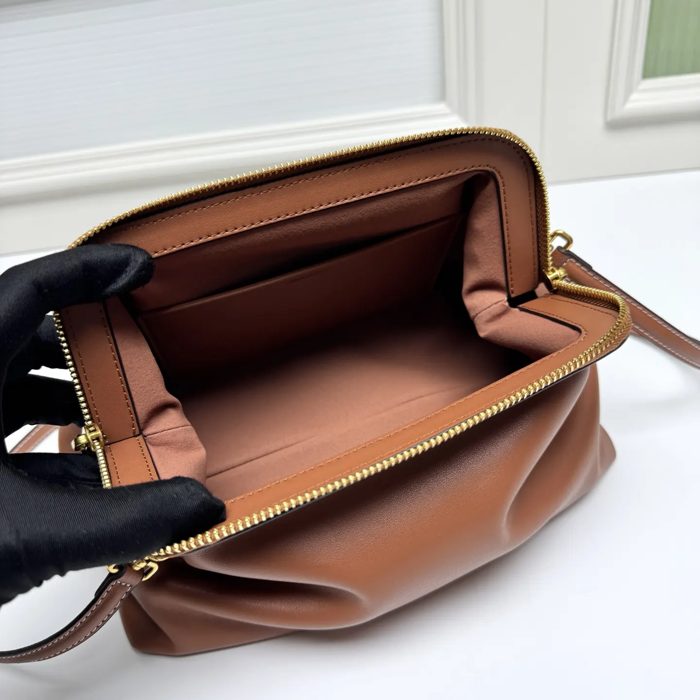 Black Brown Clutch Bag Leather
