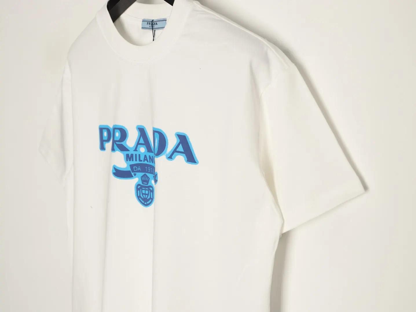 PRADA 蓝标徽章 棉质 印花 短袖T恤 休闲百搭款
