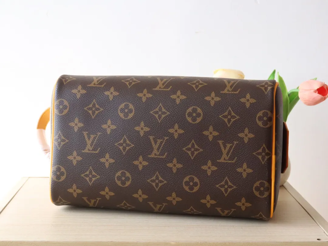 LV 黄色 牛皮 化妆包 便携收纳款