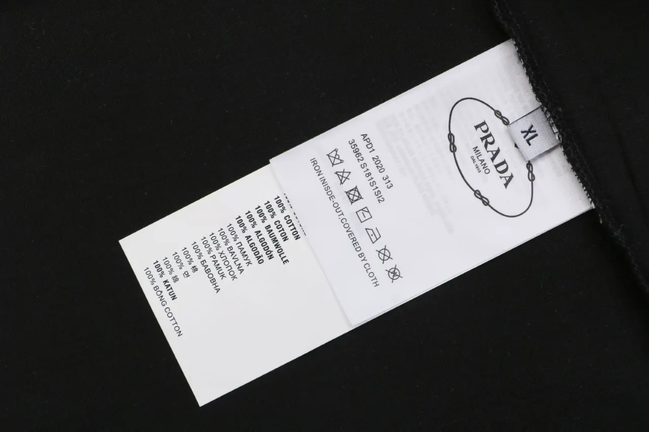 Prada 棉质 字母 刺绣 短袖T恤