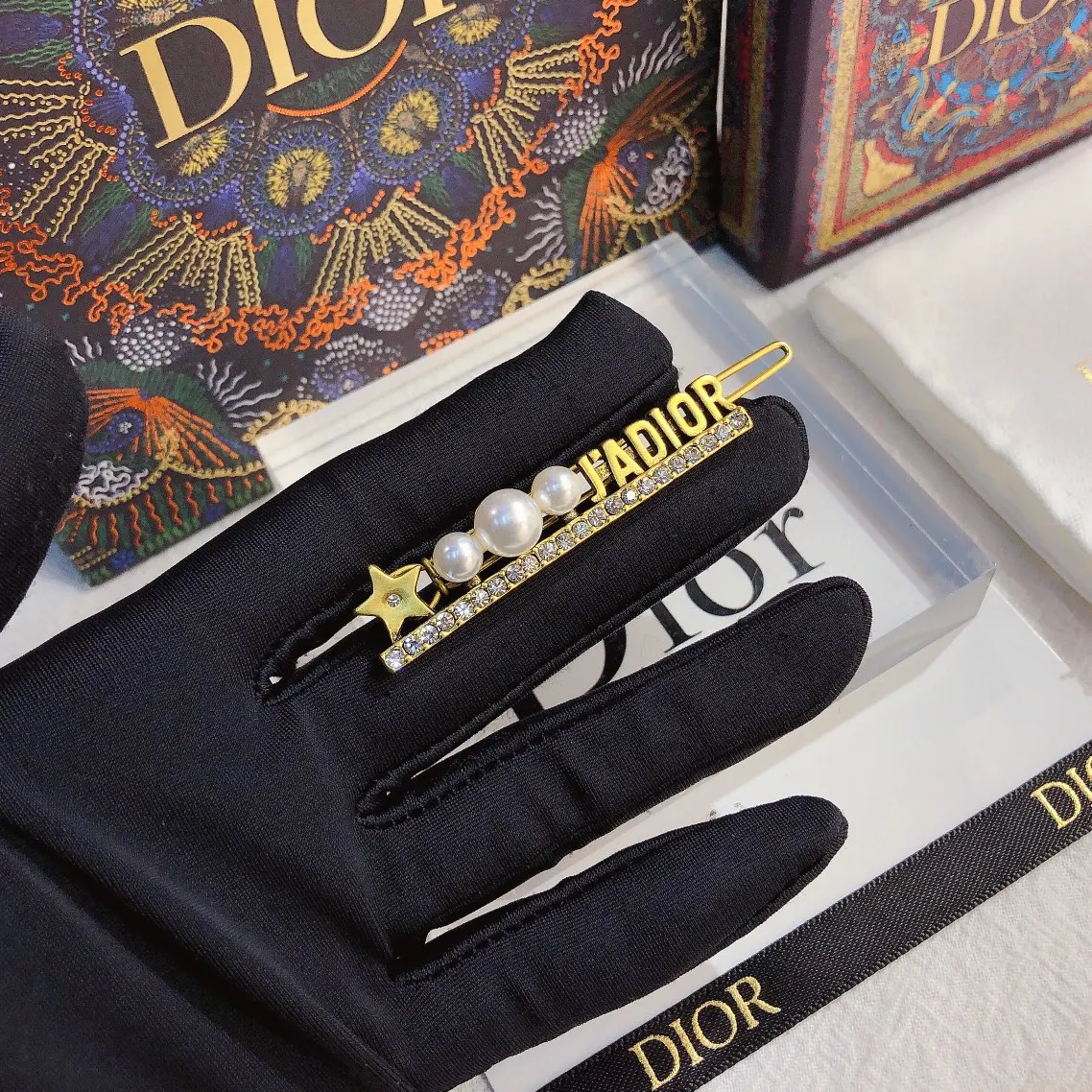 Dior J'Adior 黑色织带发饰 字母款