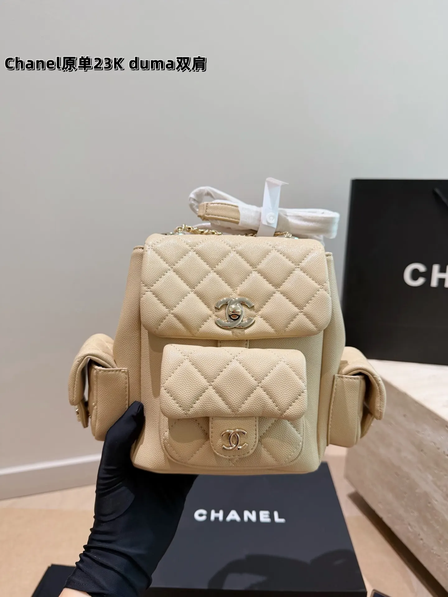 CHANEL 皮革 双盒 Duma雙肩包 質感满分又耐用 实用雙肩款