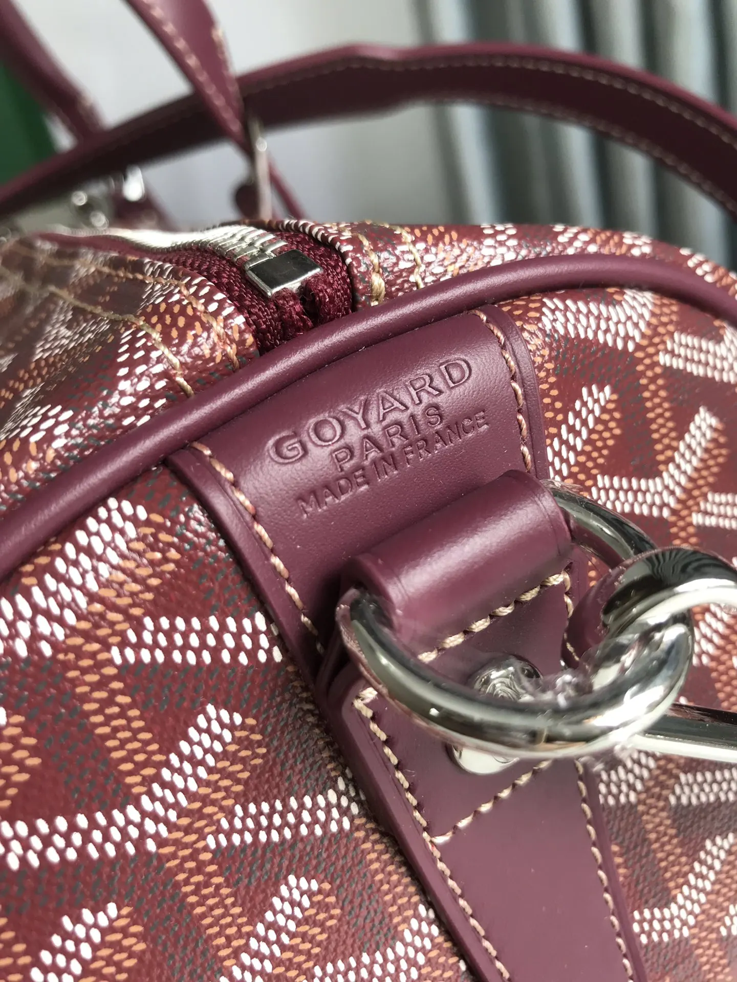 Goyard 深藍 酒紅 小牛皮 旅行袋 大容量旅行款