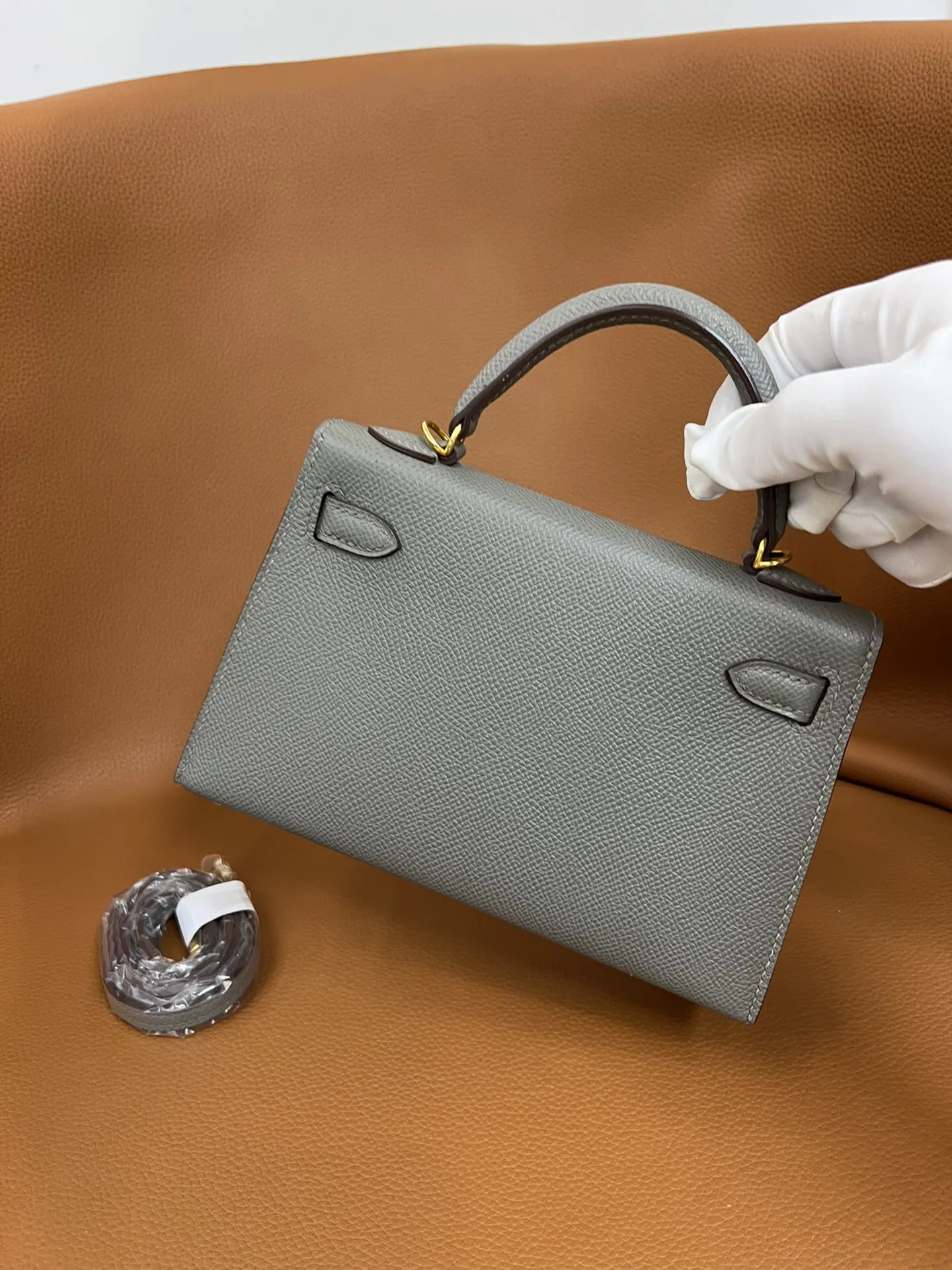 Hermès Kelly 积雨云灰 Epsom掌纹牛皮 手提包 19cm