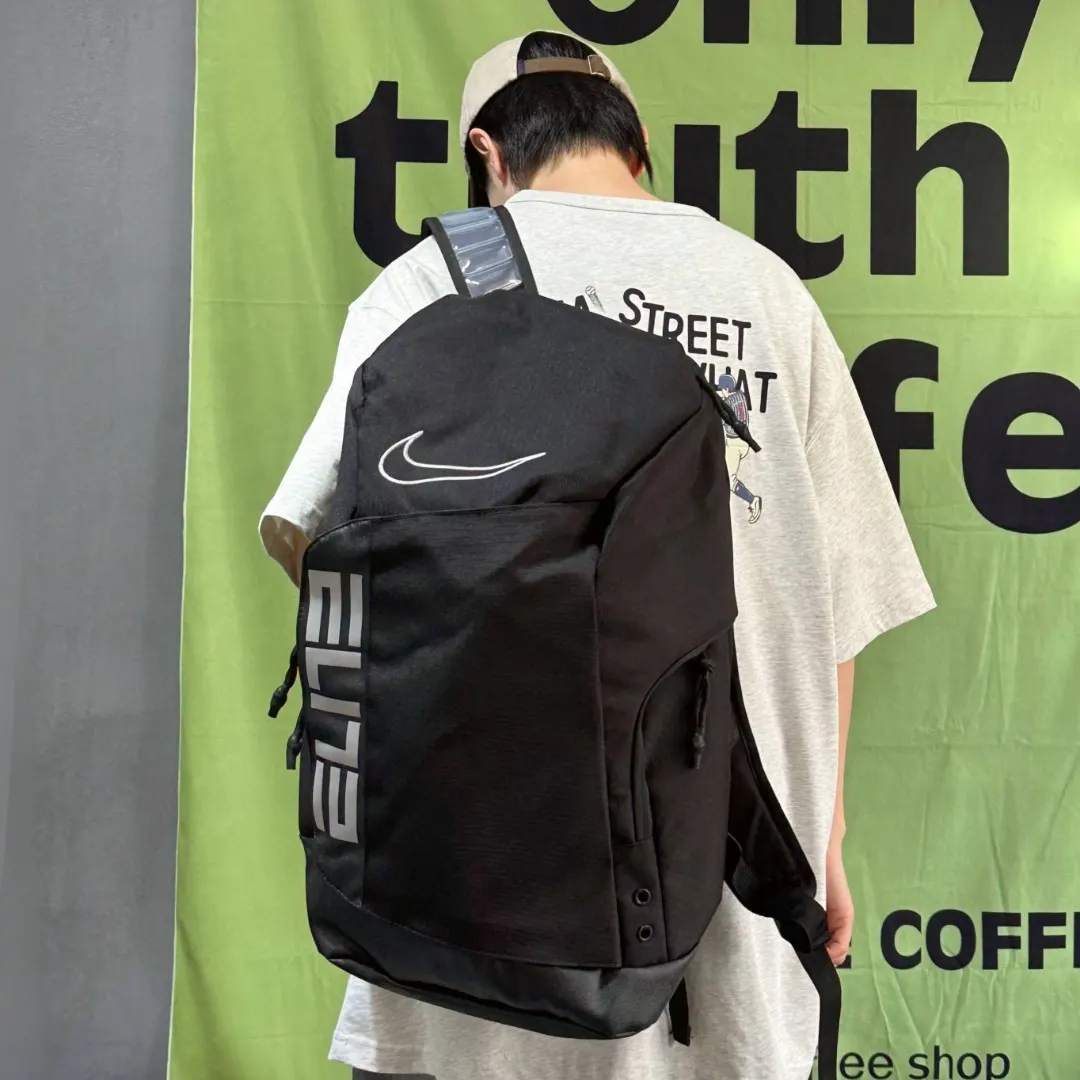 白色 高 气垫款 Nike耐克气垫款刺绣勾精英大 双肩包 实用双肩款
