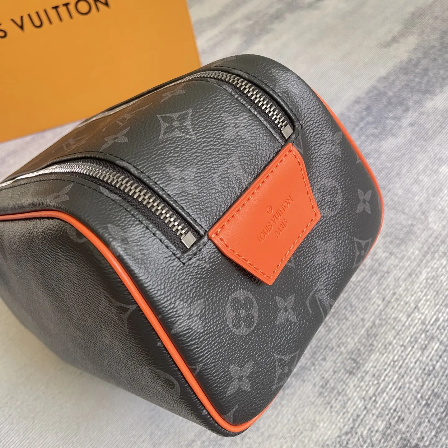 Black Monogram Organizer Pouch Travel Canvas