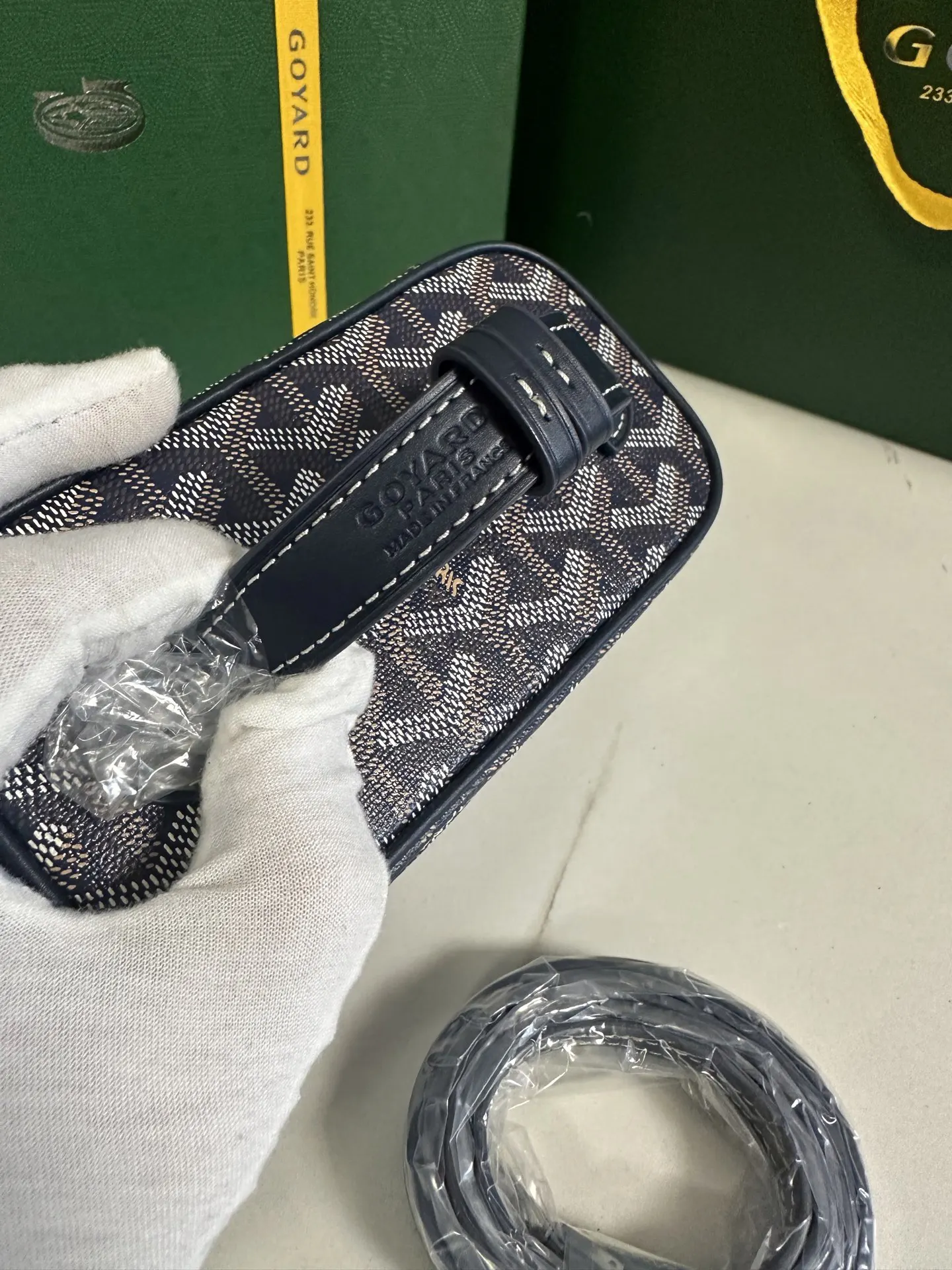 Goyard Yellow Cosmetic Pouch Leather