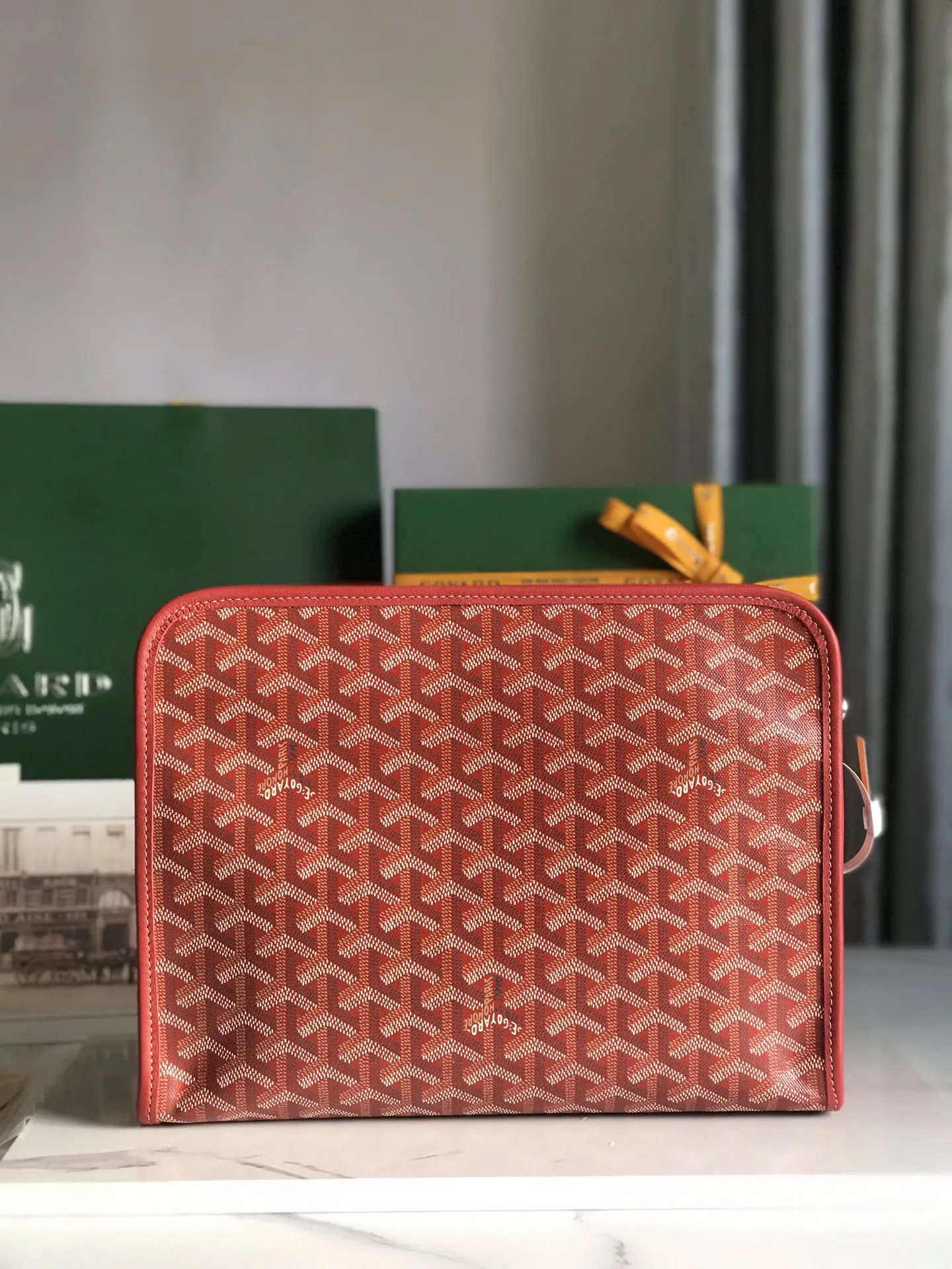 Goyard 黃色 牛皮 手拿包 精致手拿款