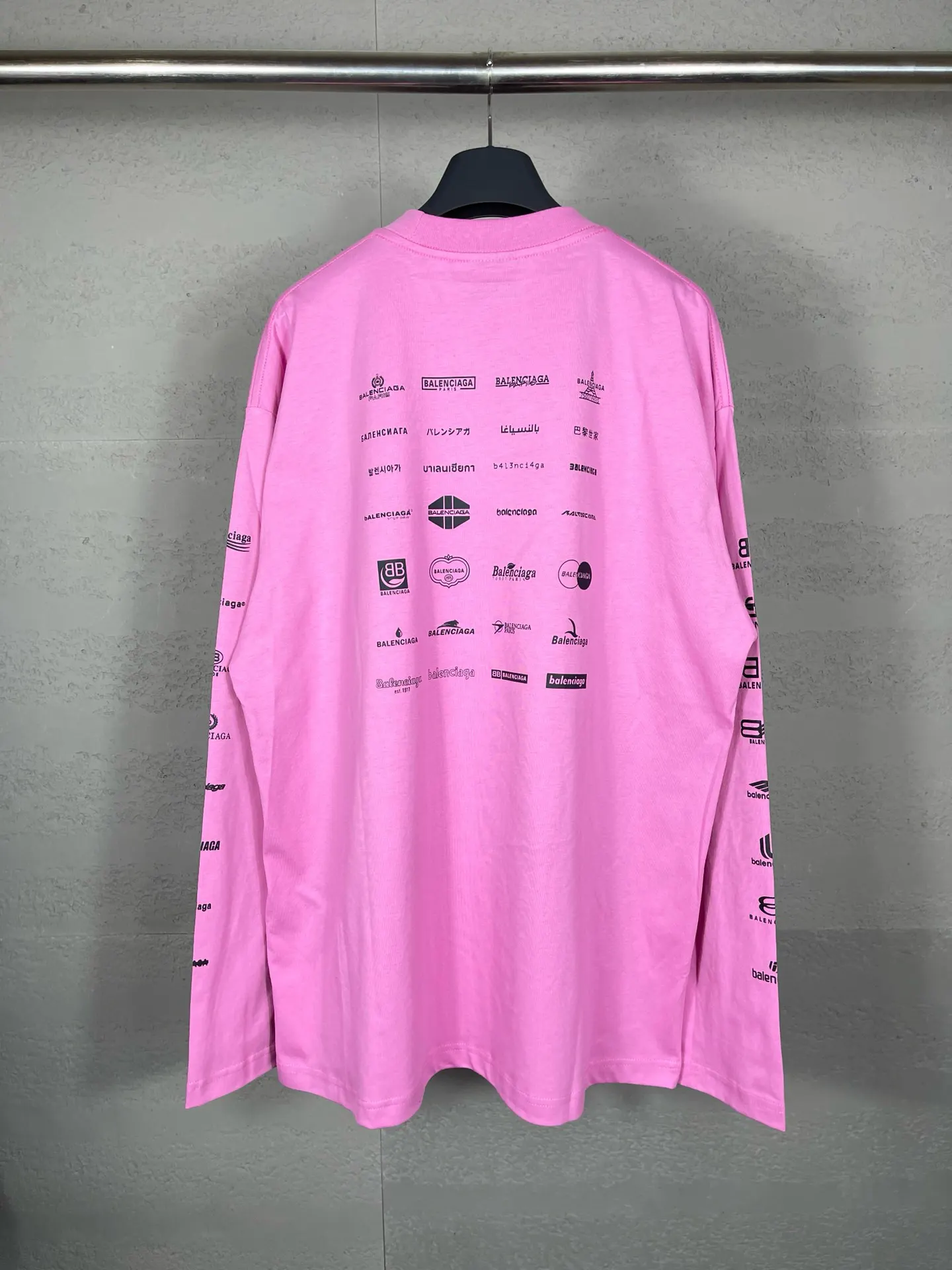 Balenciaga Black Cotton Logo Short Sleeve T-Shirt Loose