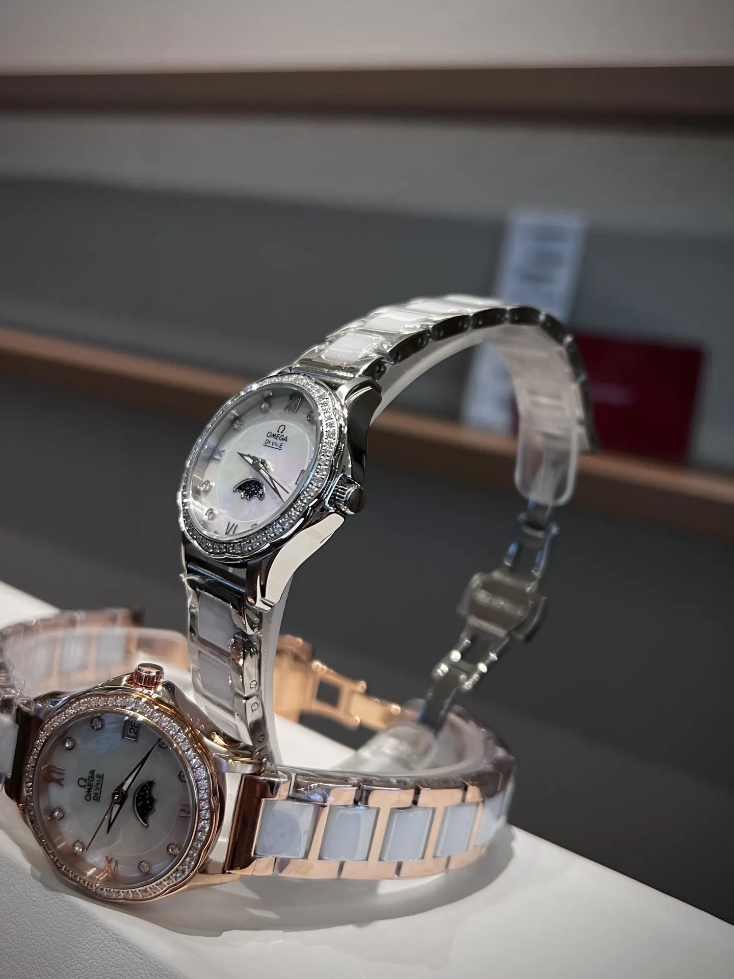 Omega 小牛皮 皮带 钢带 陶瓷 欧米茄珍珠贝壳 字 手錶 經典腕表款