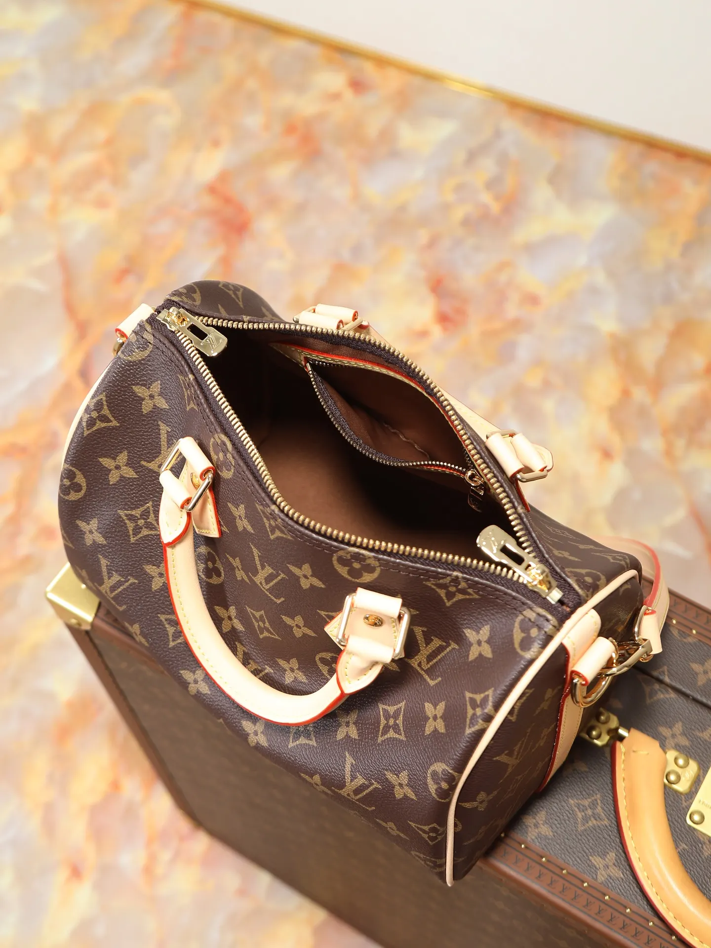 Monogram Organizer Pouch Travel Leather