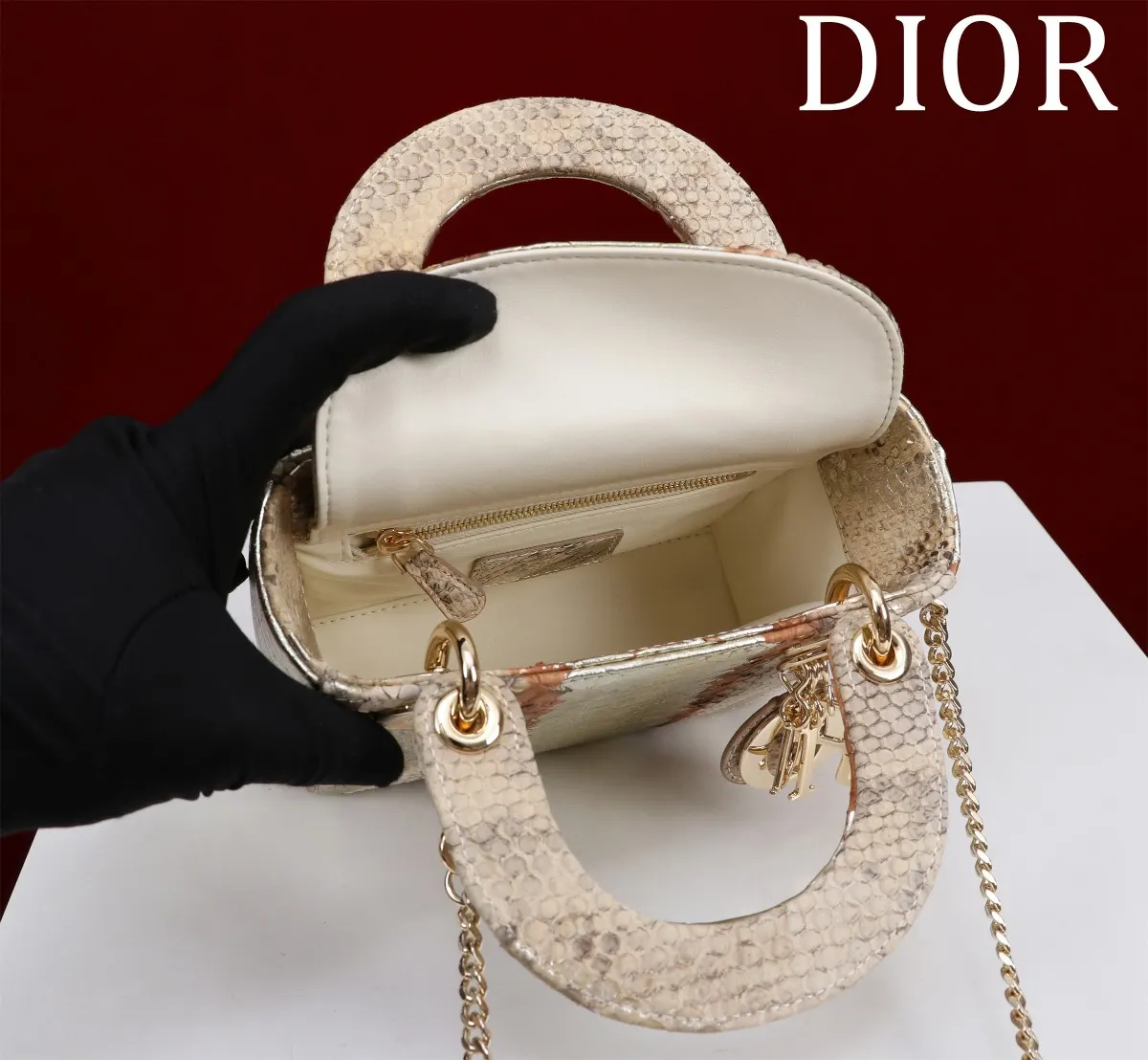 Dior Lady Dior 迷你 金色 手提包