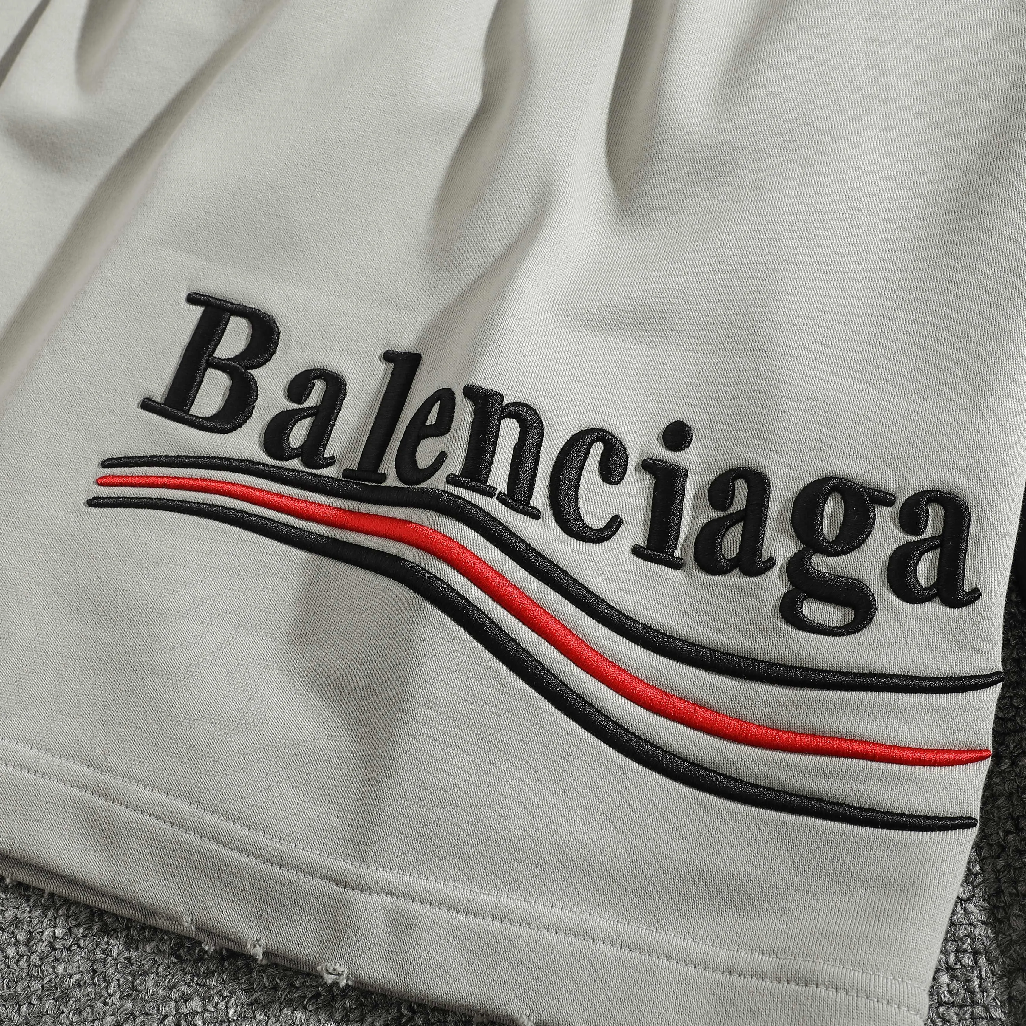 Balenciaga Gray Logo Short Sleeve T-Shirt Street