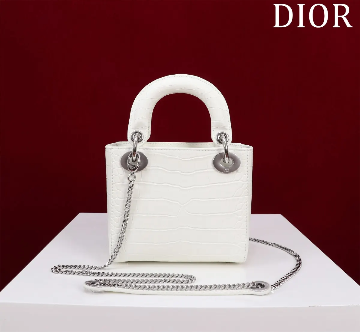 Dior Lady Dior 黑色羊皮Lady 手提斜挎包 金扣