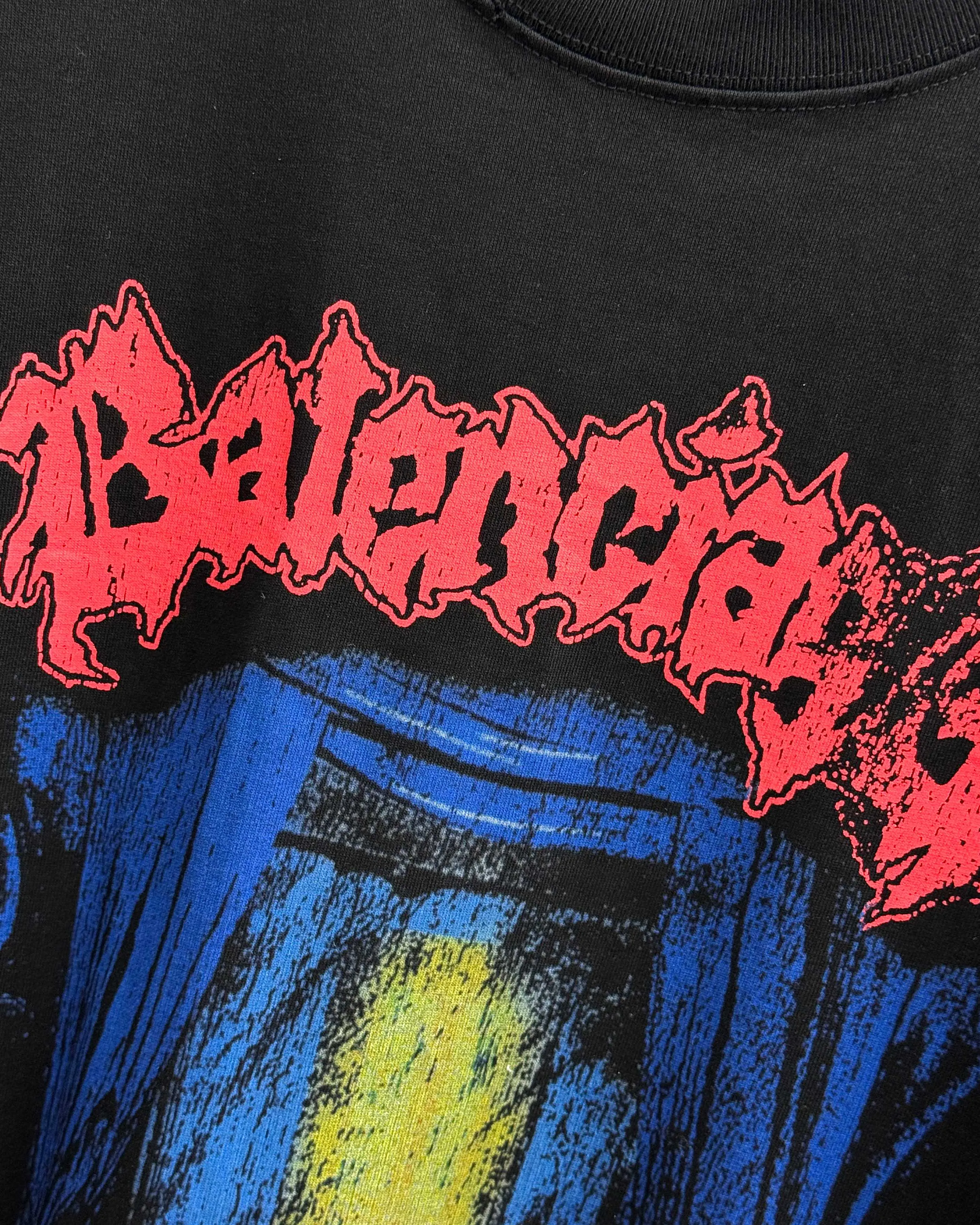 Balenciaga Black Cotton Short Sleeve T-Shirt Loose