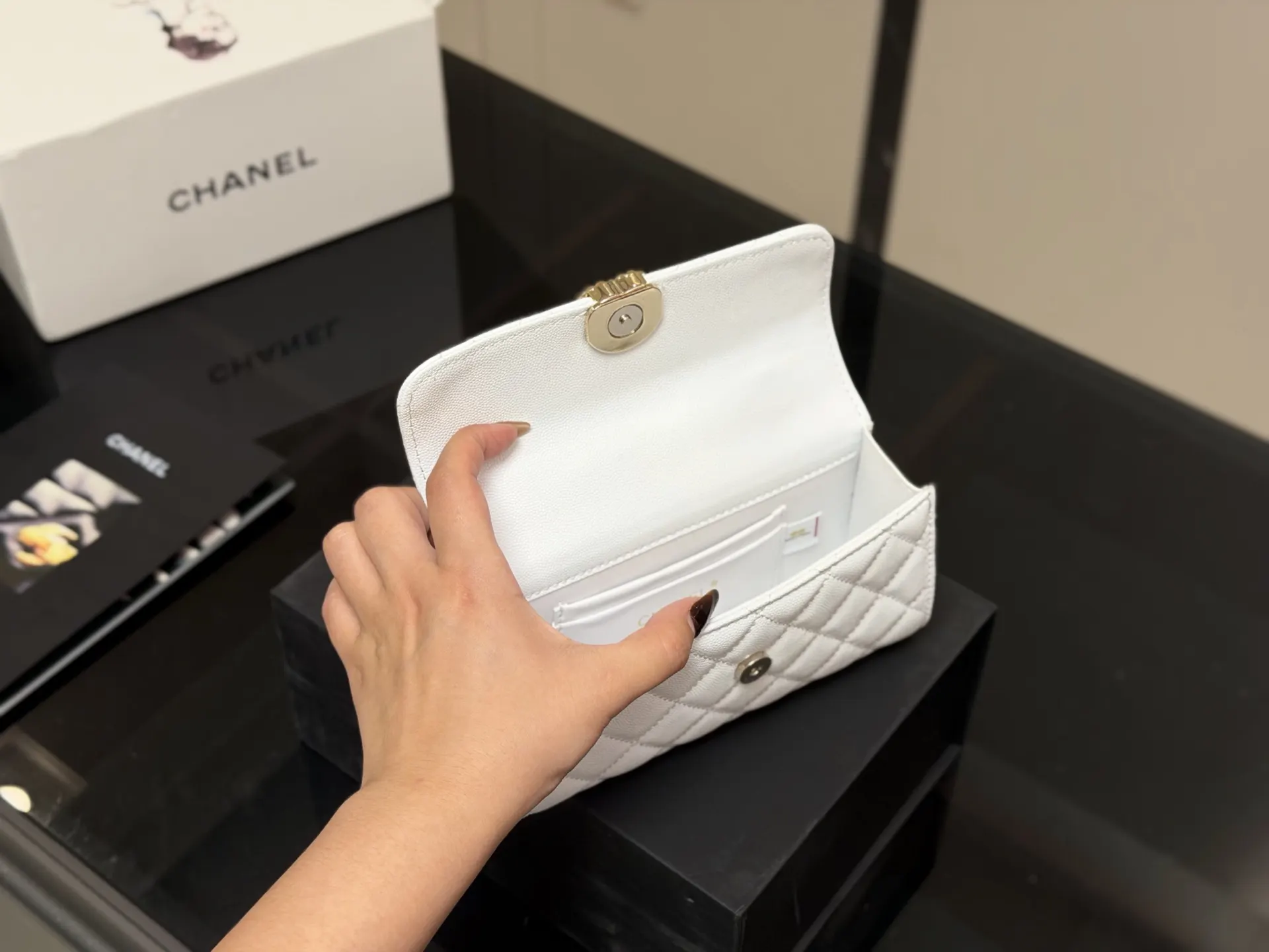 Chanel Top Handle Bag Commuter Leather