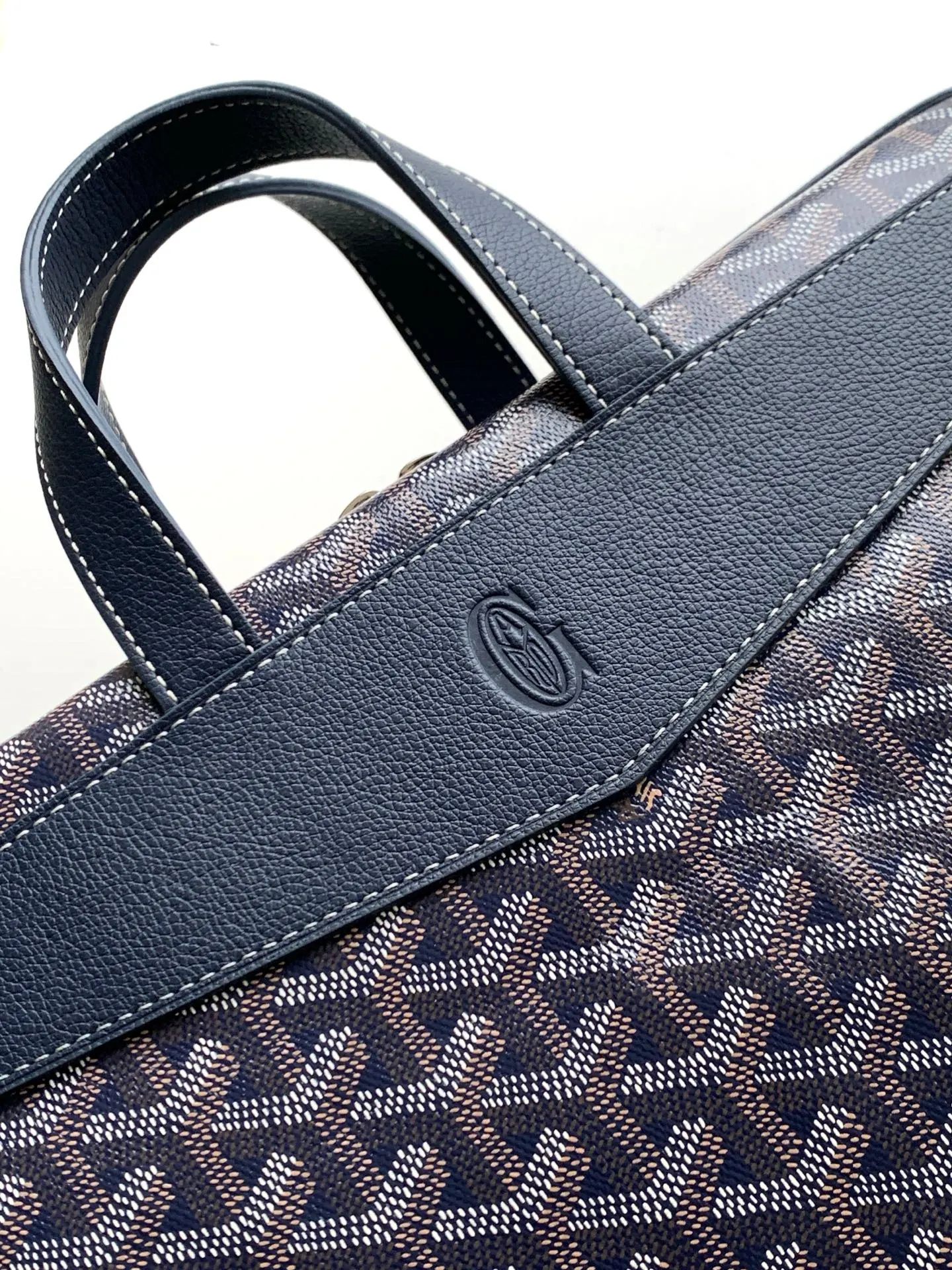 Goyard Black Brown Backpack Leather