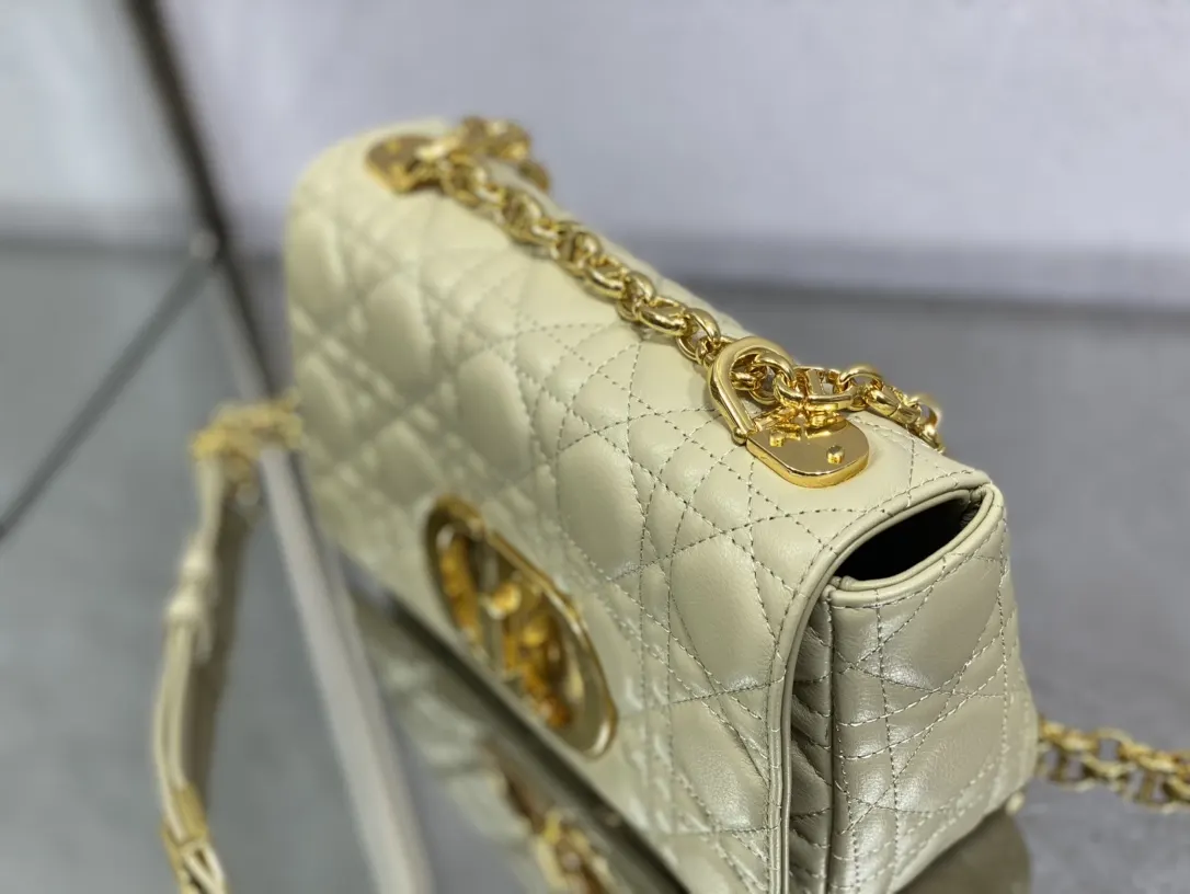 Dior Caro 米色 皮革 手提包
